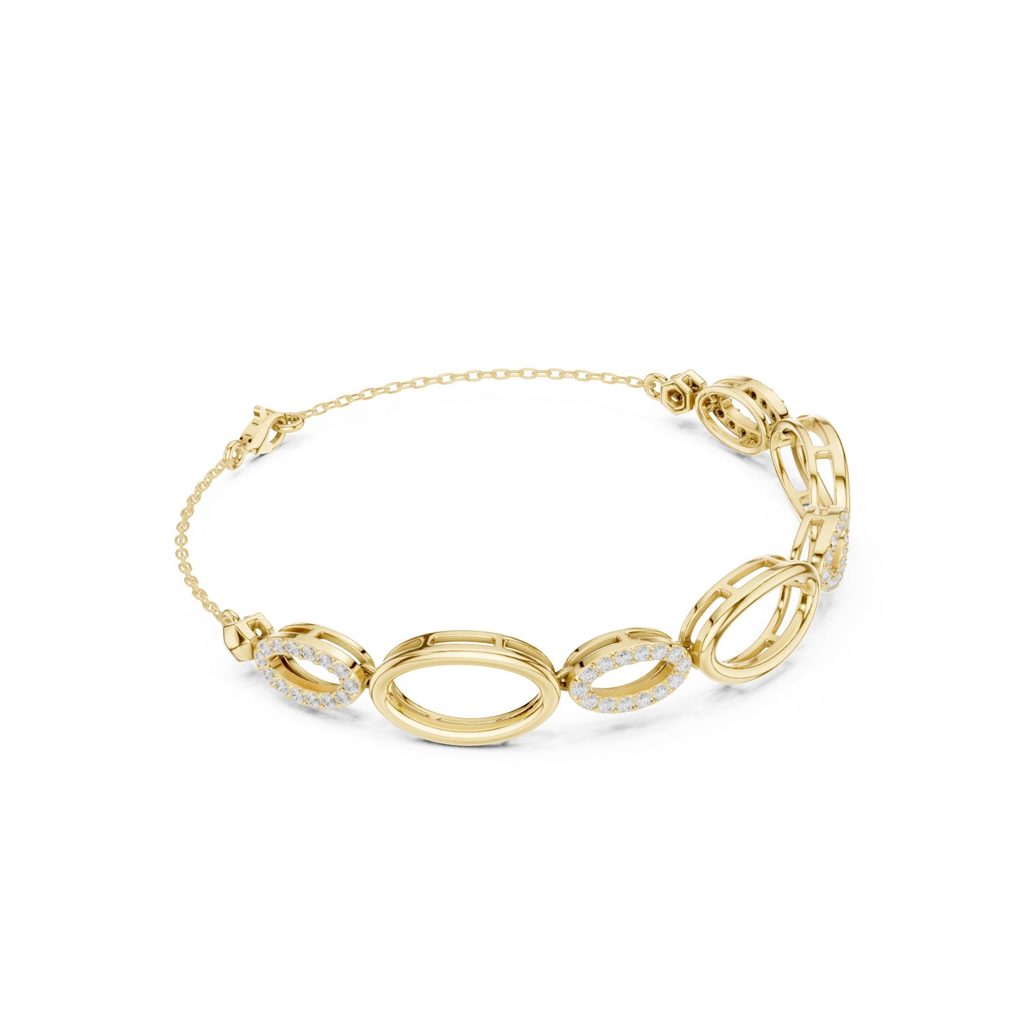 Round Link Lab Grown Diamond Bracelet