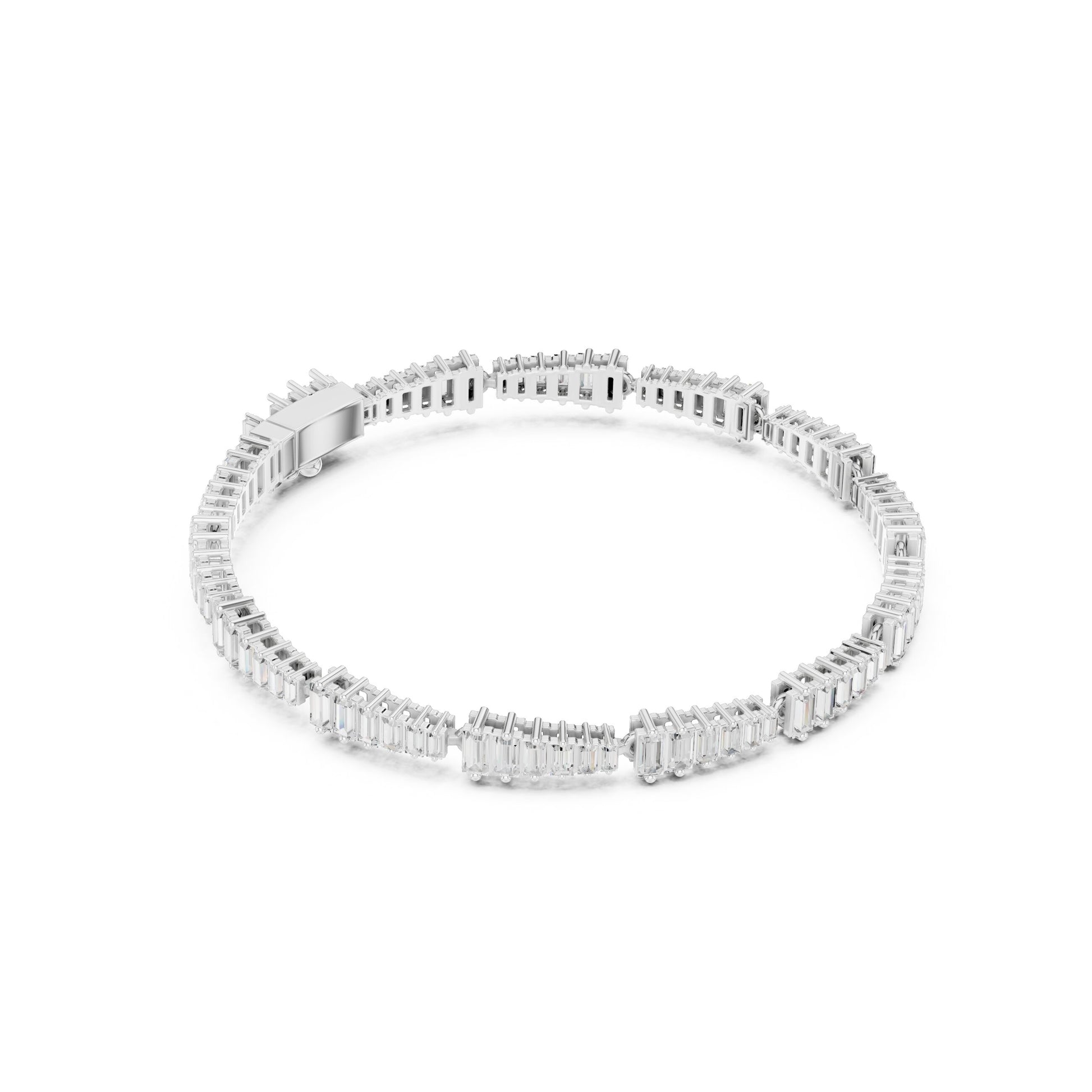 Emerald Tennis Lab Grown Diamond Bracelet