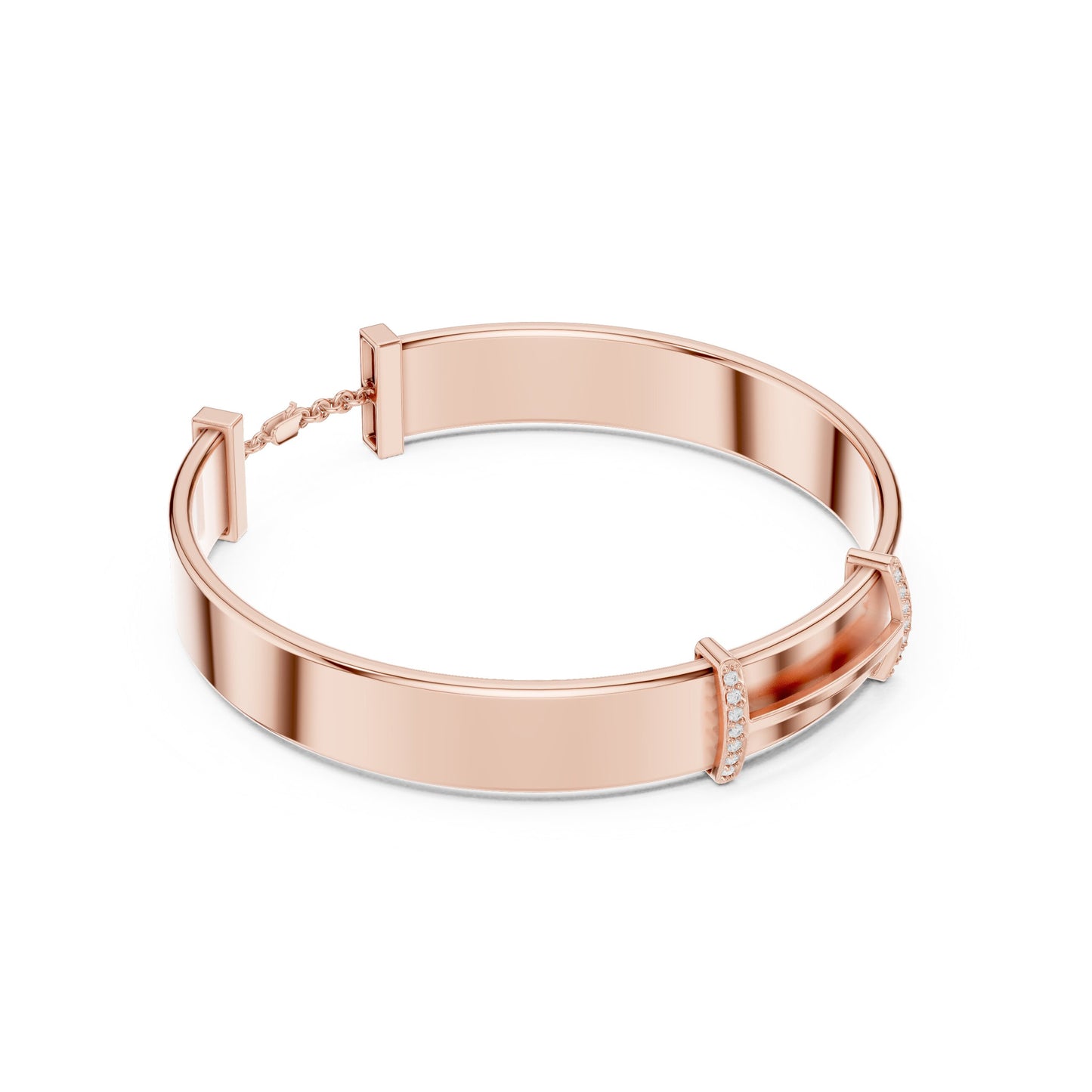 Men's Round Bangle Lab Grown Diamond Bracelet