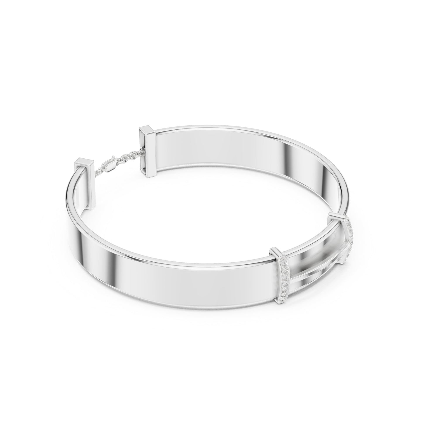 Men's Round Bangle Lab Grown Diamond Bracelet