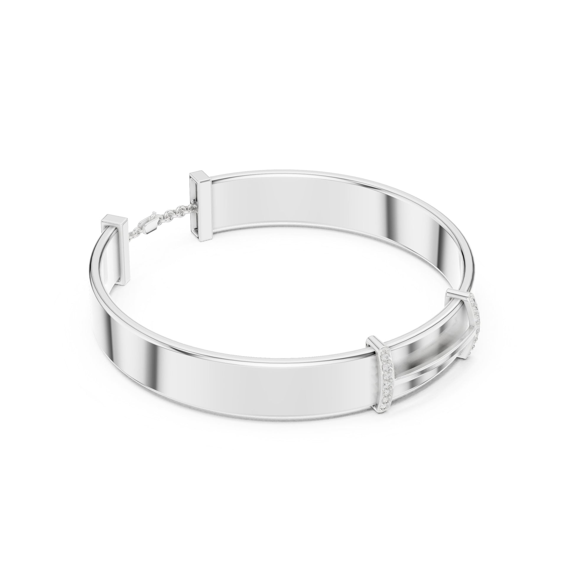 Men's Round Bangle Lab Grown Diamond Bracelet