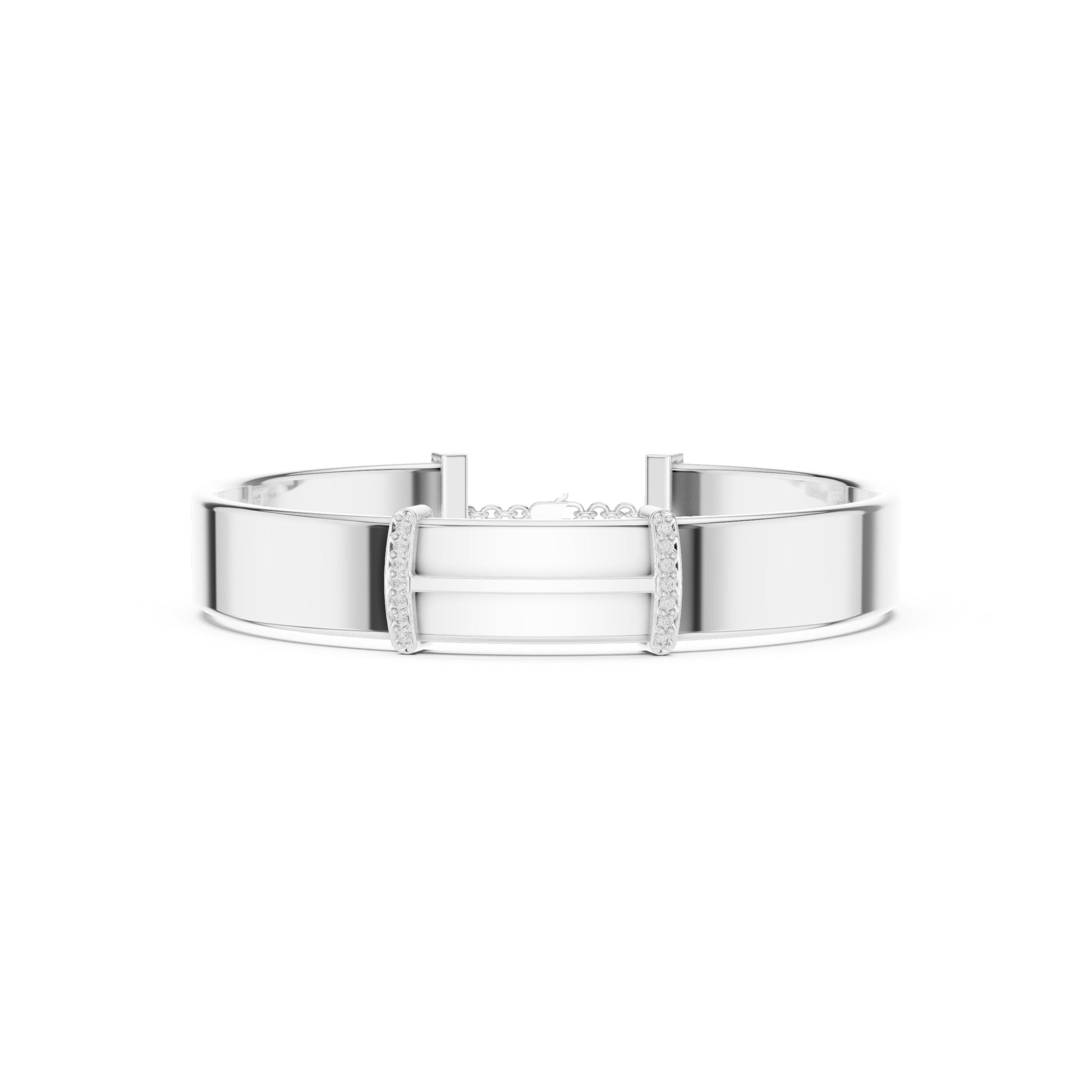 Men's Round Bangle Lab Grown Diamond Bracelet