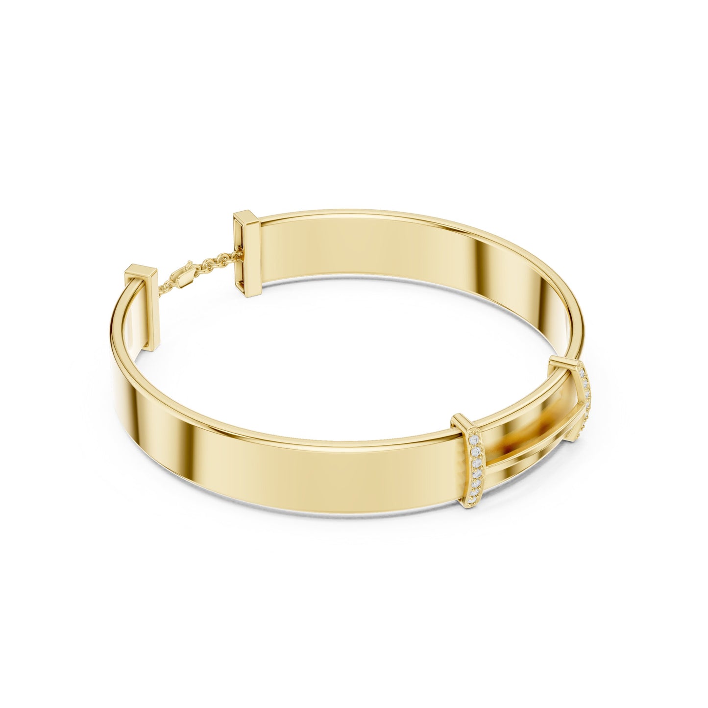 Men's Round Bangle Lab Grown Diamond Bracelet