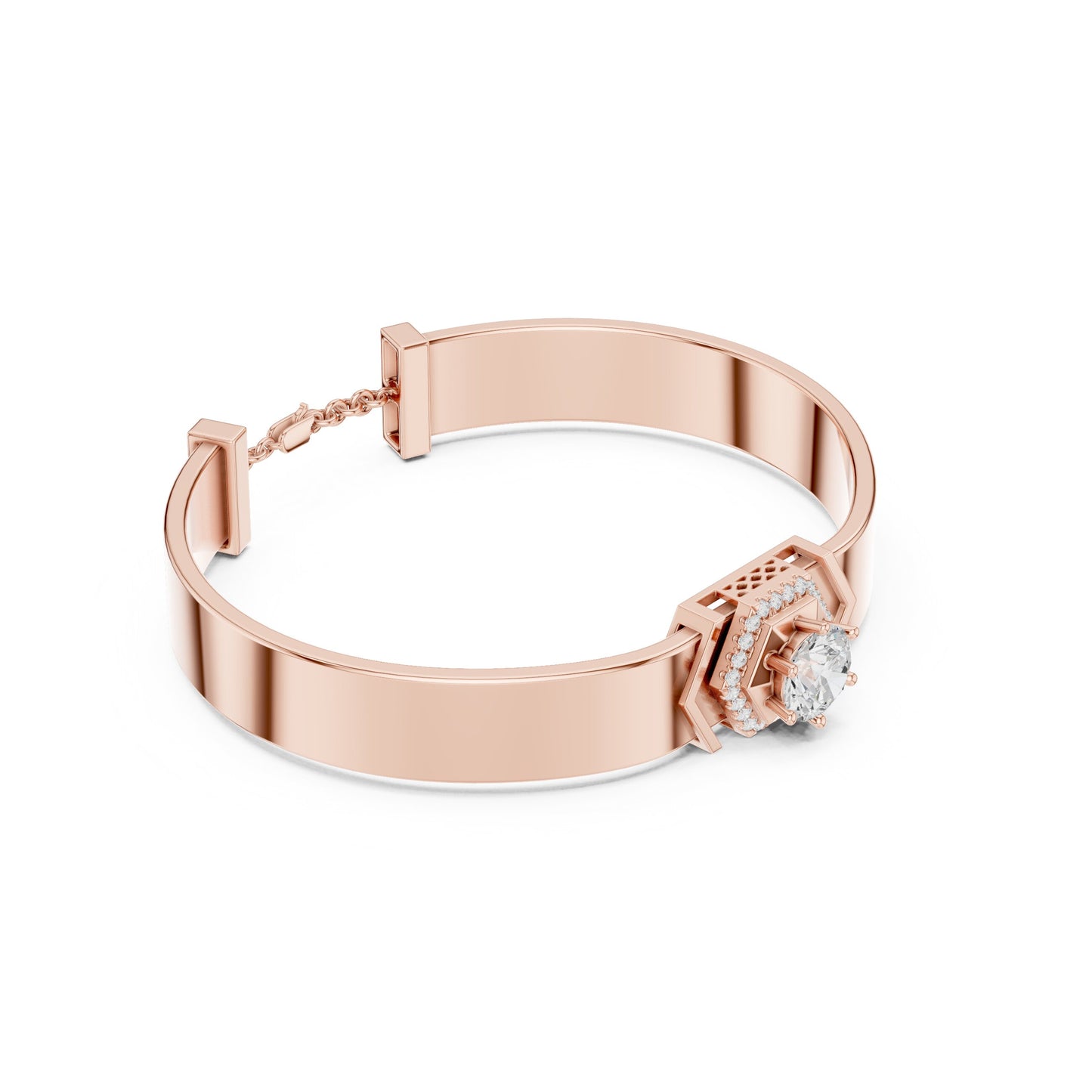 Men's Round Cuff Lab Grown Diamond Bracelet