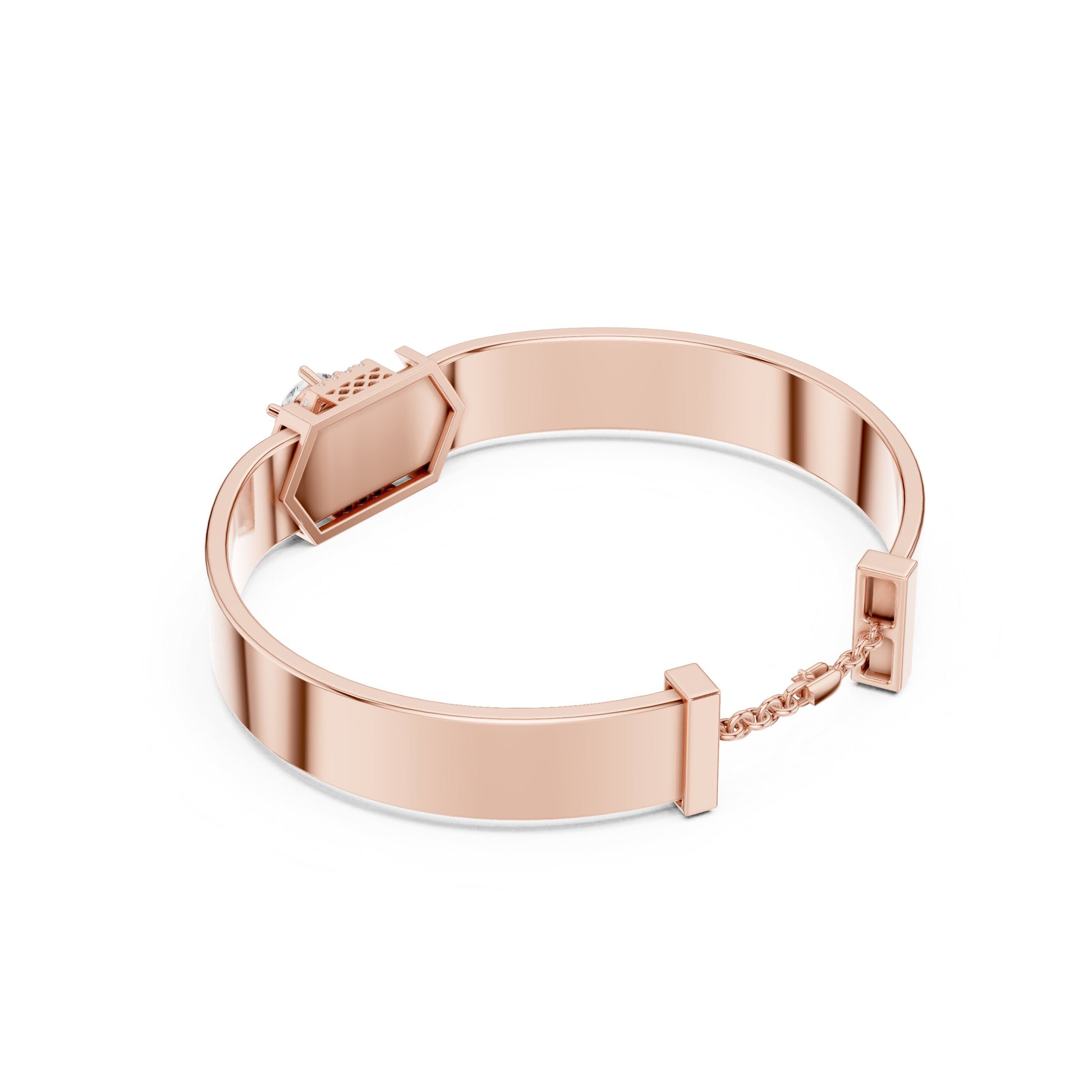 Men's Round Cuff Lab Grown Diamond Bracelet