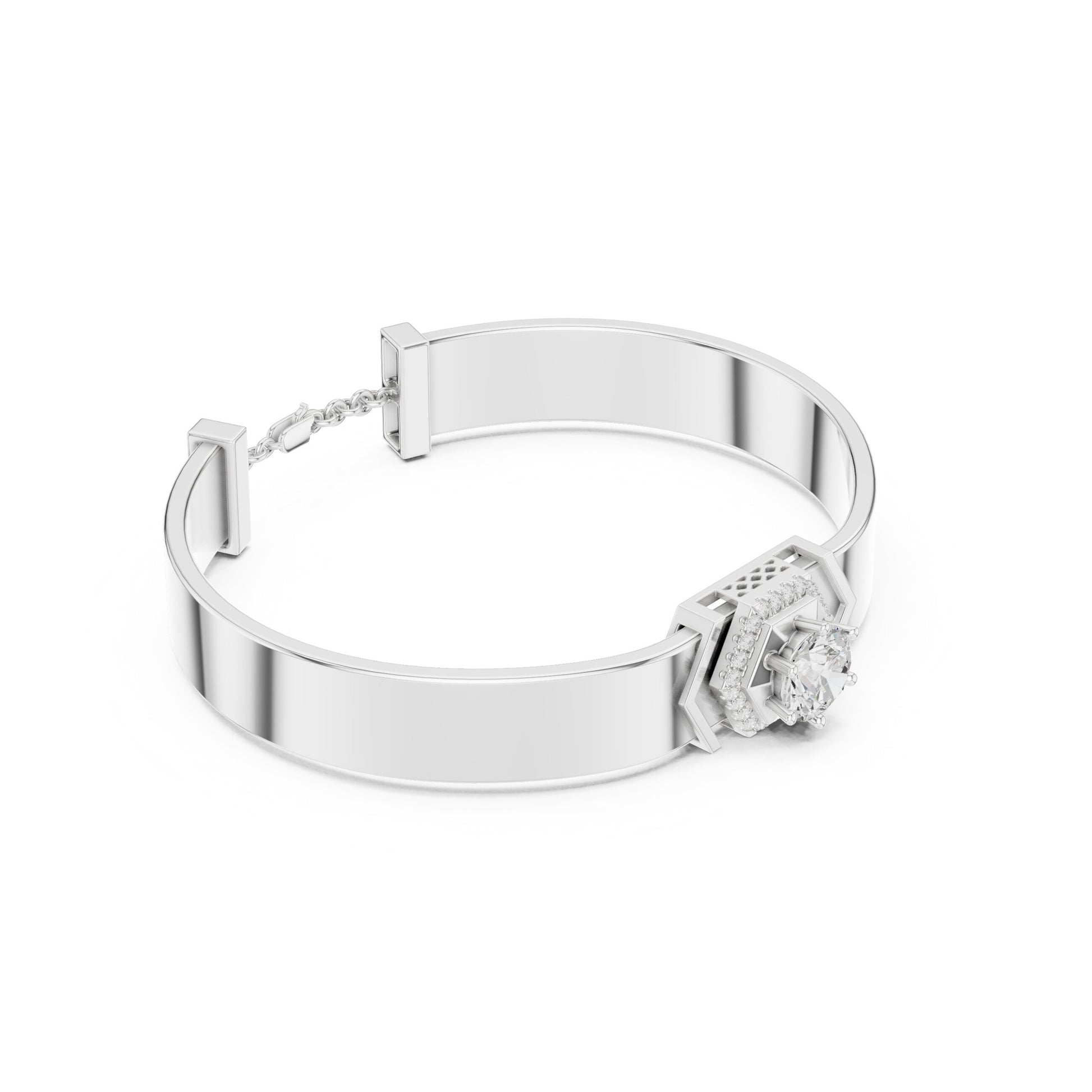 Men's Round Cuff Lab Grown Diamond Bracelet