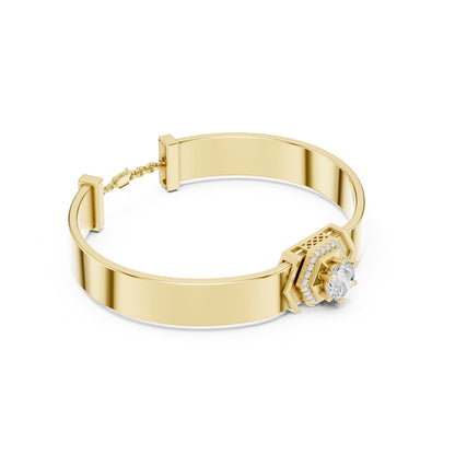 Men's Round Cuff Lab Grown Diamond Bracelet