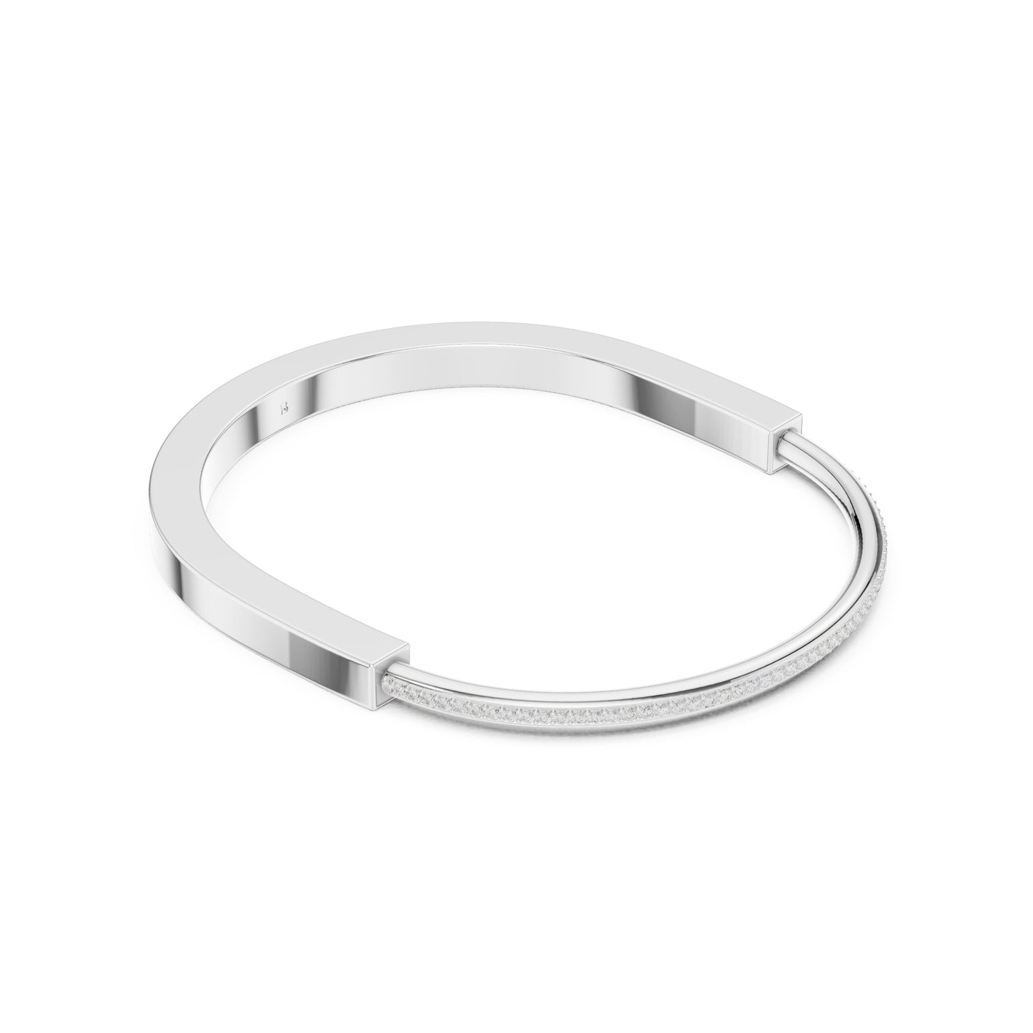 Men's Round Bangle Lab Grown Diamond Bracelet