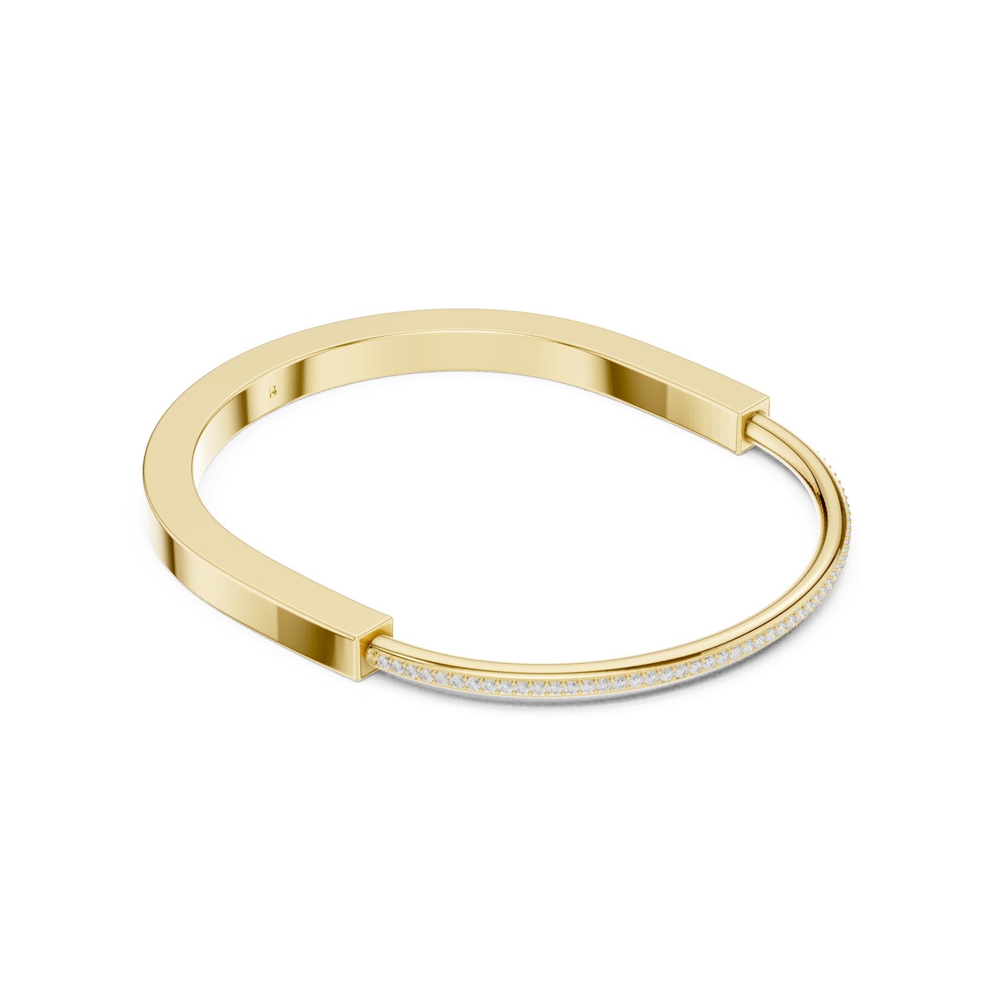 Men's Round Bangle Lab Grown Diamond Bracelet