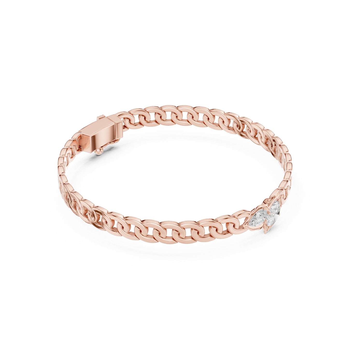 Men's Round Chain Lab Grown Diamond Bracelet