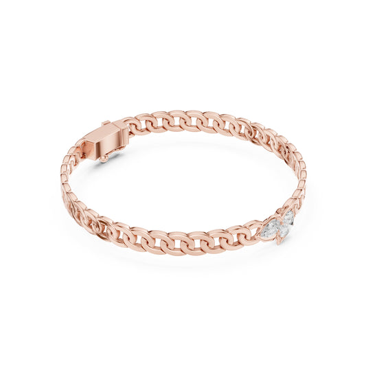 Men's Round Chain Lab Grown Diamond Bracelet