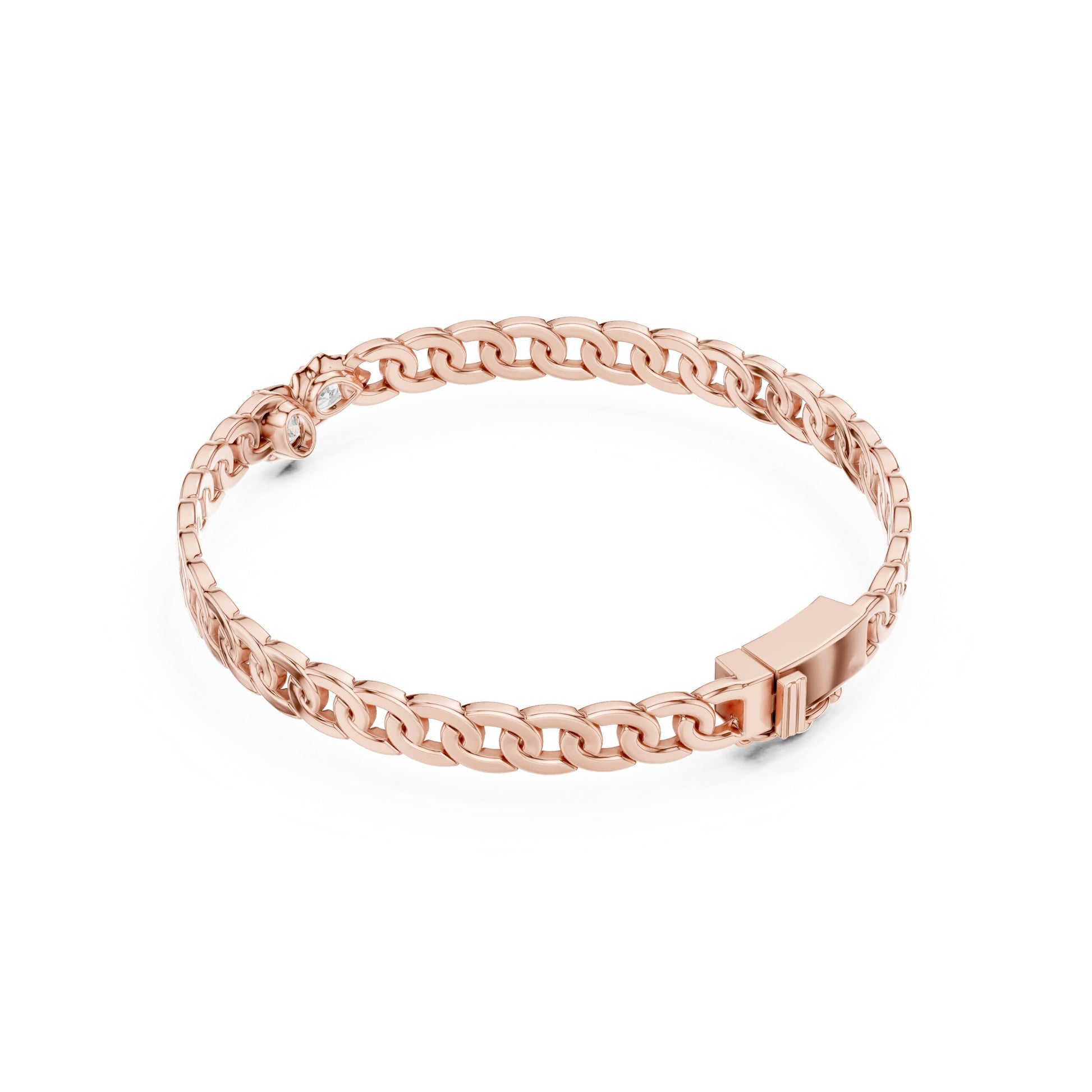 Men's Round Chain Lab Grown Diamond Bracelet