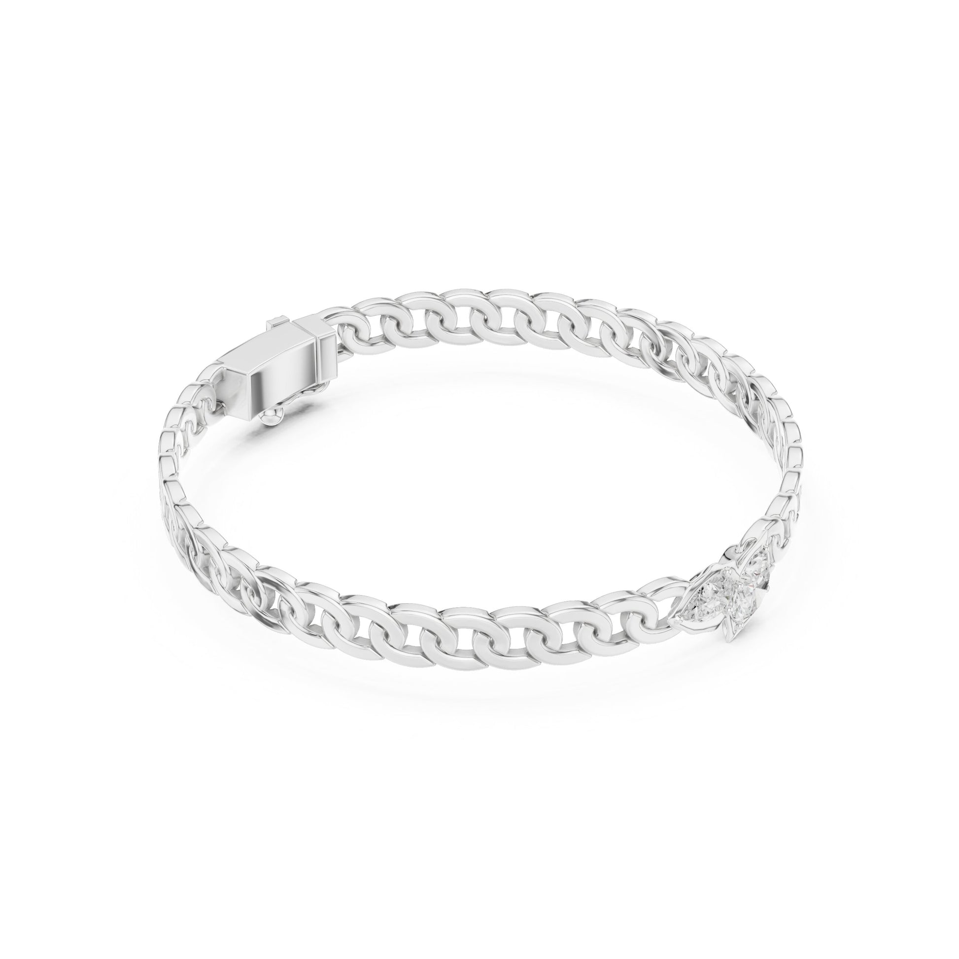 Men's Round Chain Lab Grown Diamond Bracelet
