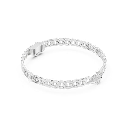 Men's Round Chain Lab Grown Diamond Bracelet