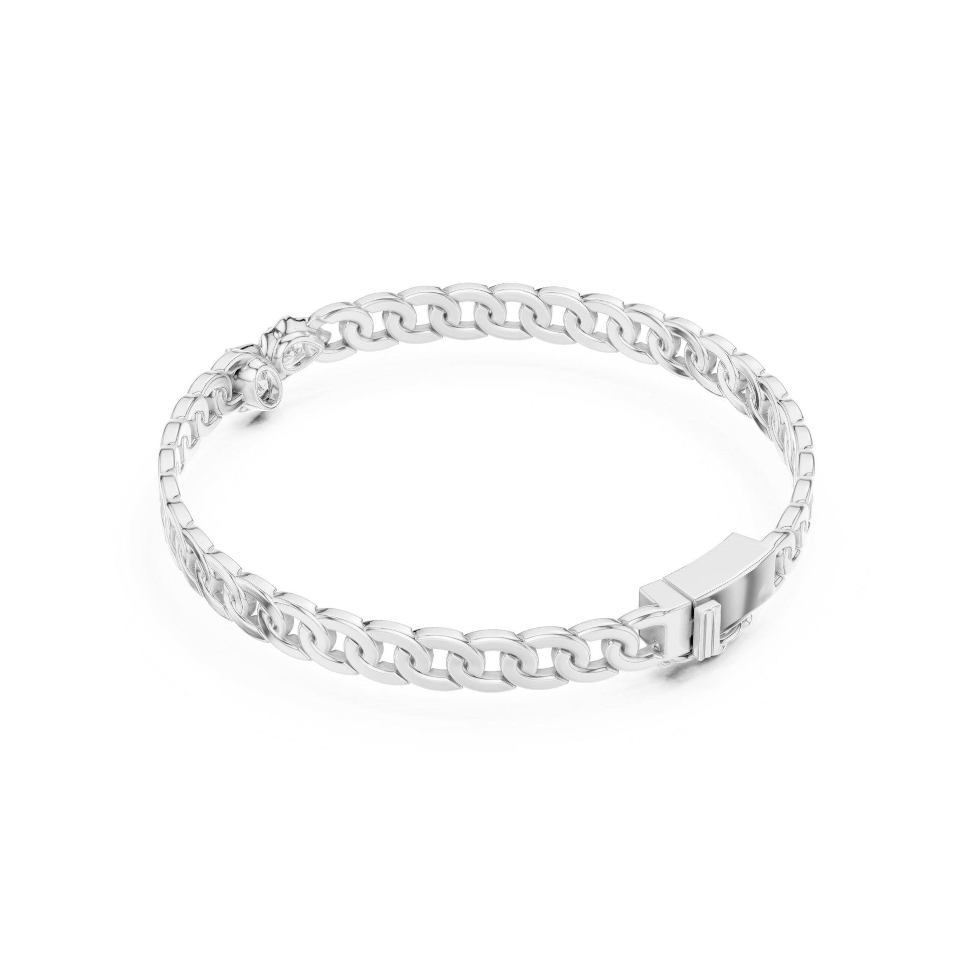 Men's Round Chain Lab Grown Diamond Bracelet