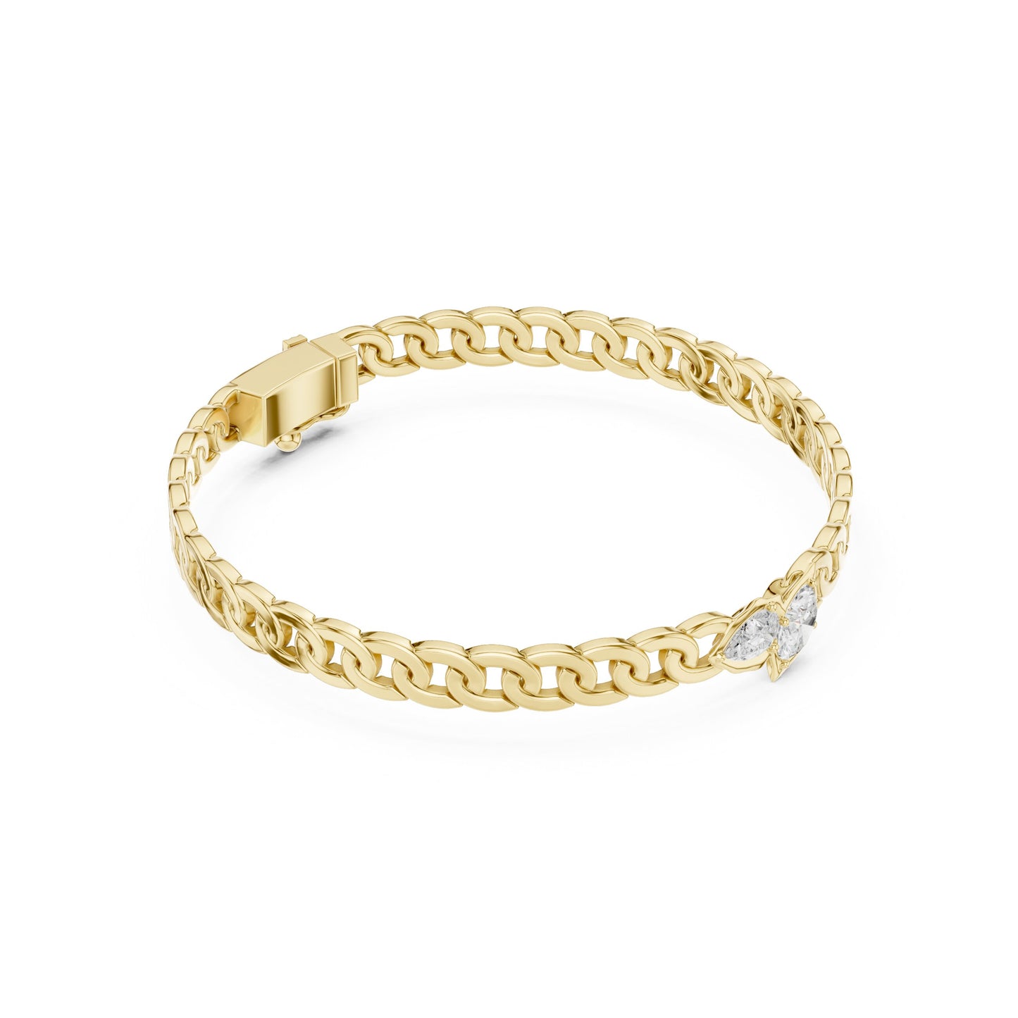 Men's Round Chain Lab Grown Diamond Bracelet