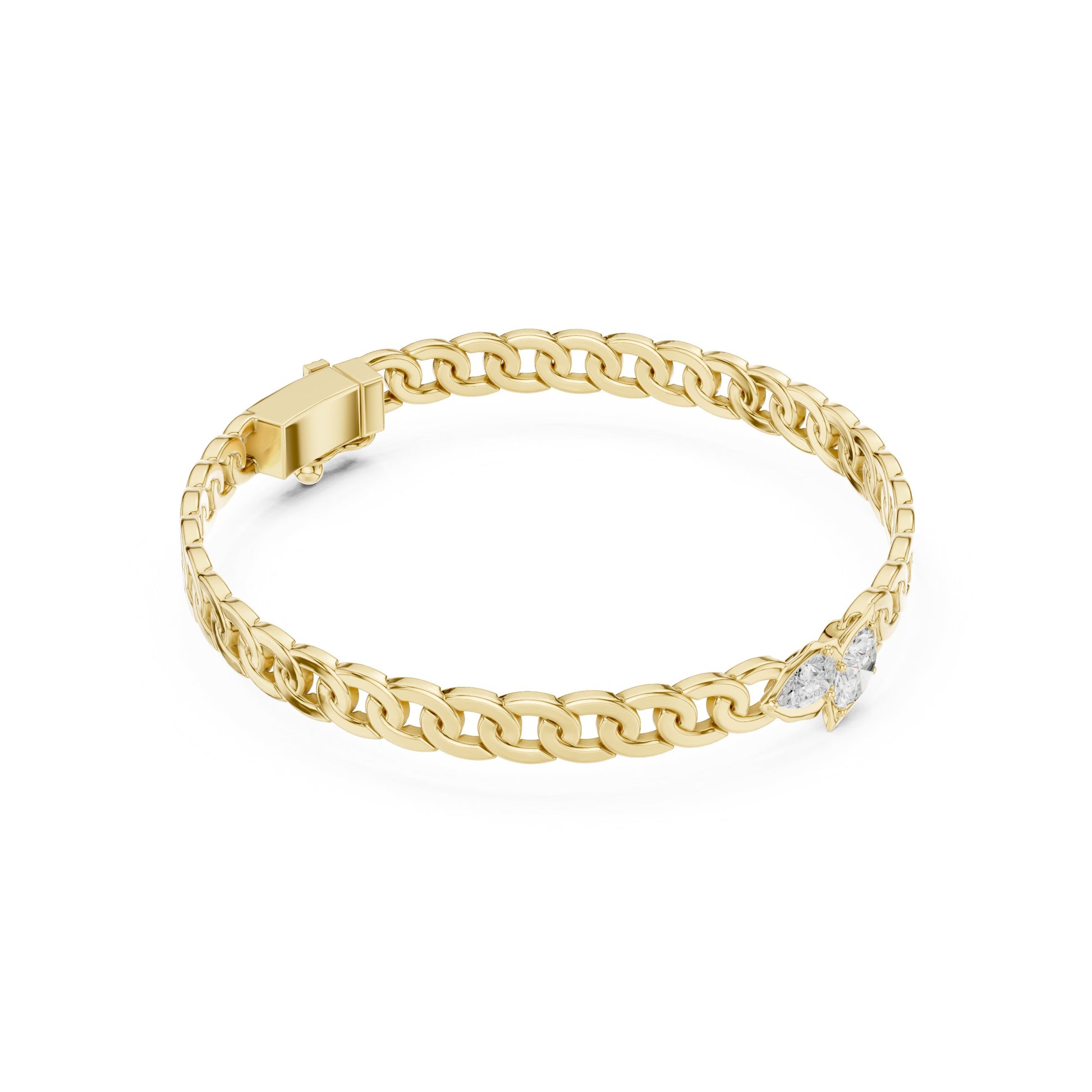 Men's Round Chain Lab Grown Diamond Bracelet