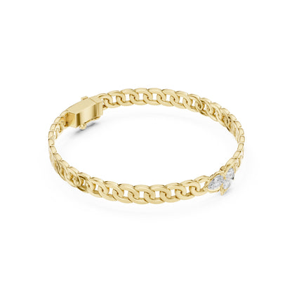 Men's Round Chain Lab Grown Diamond Bracelet