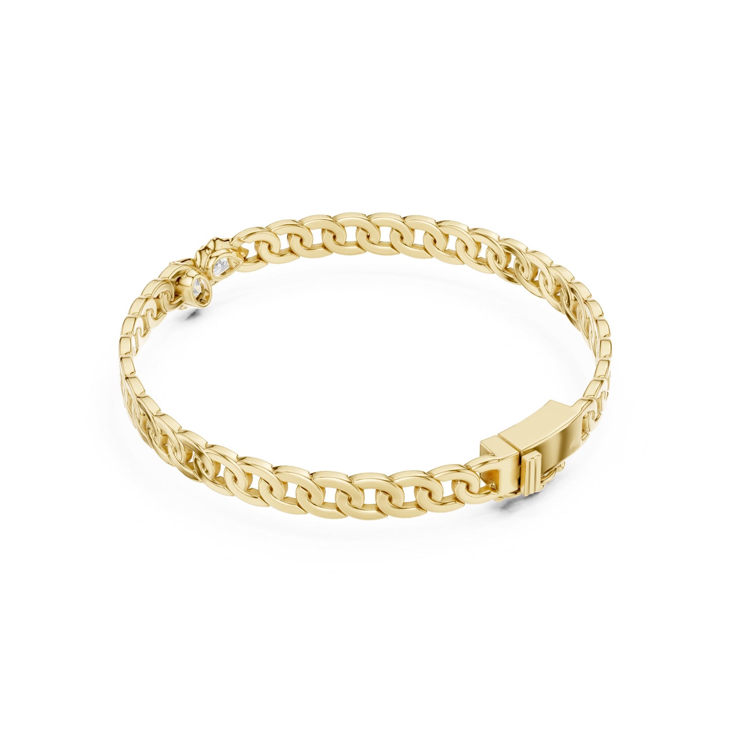 Men's Round Chain Lab Grown Diamond Bracelet