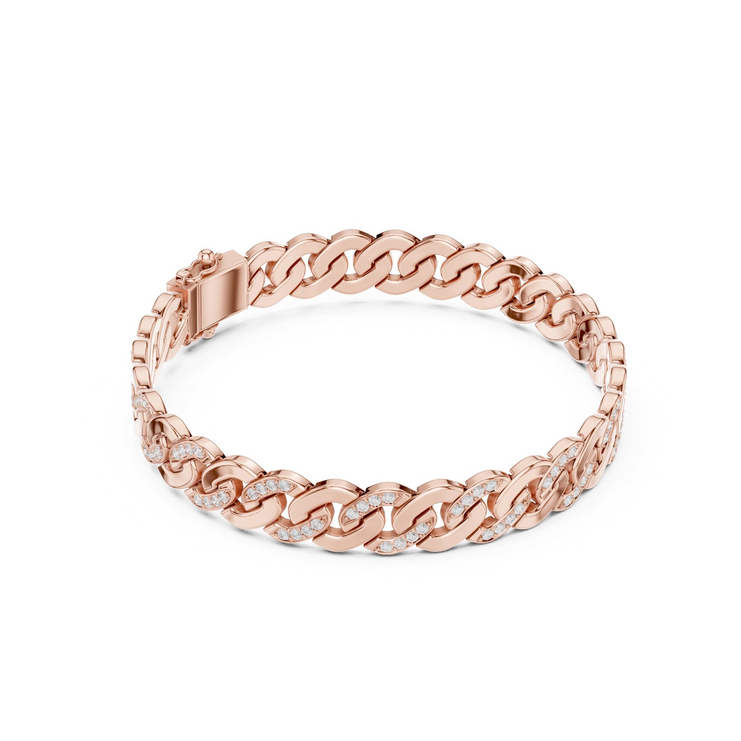 Men's Round Link Lab Grown Diamond Bracelet