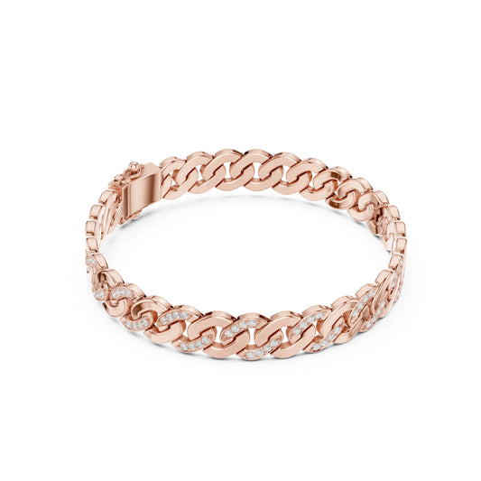 Men's Round Link Lab Grown Diamond Bracelet
