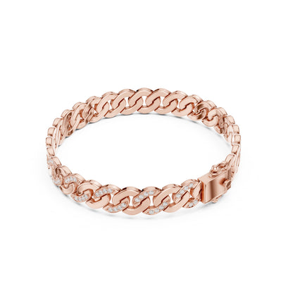 Men's Round Link Lab Grown Diamond Bracelet
