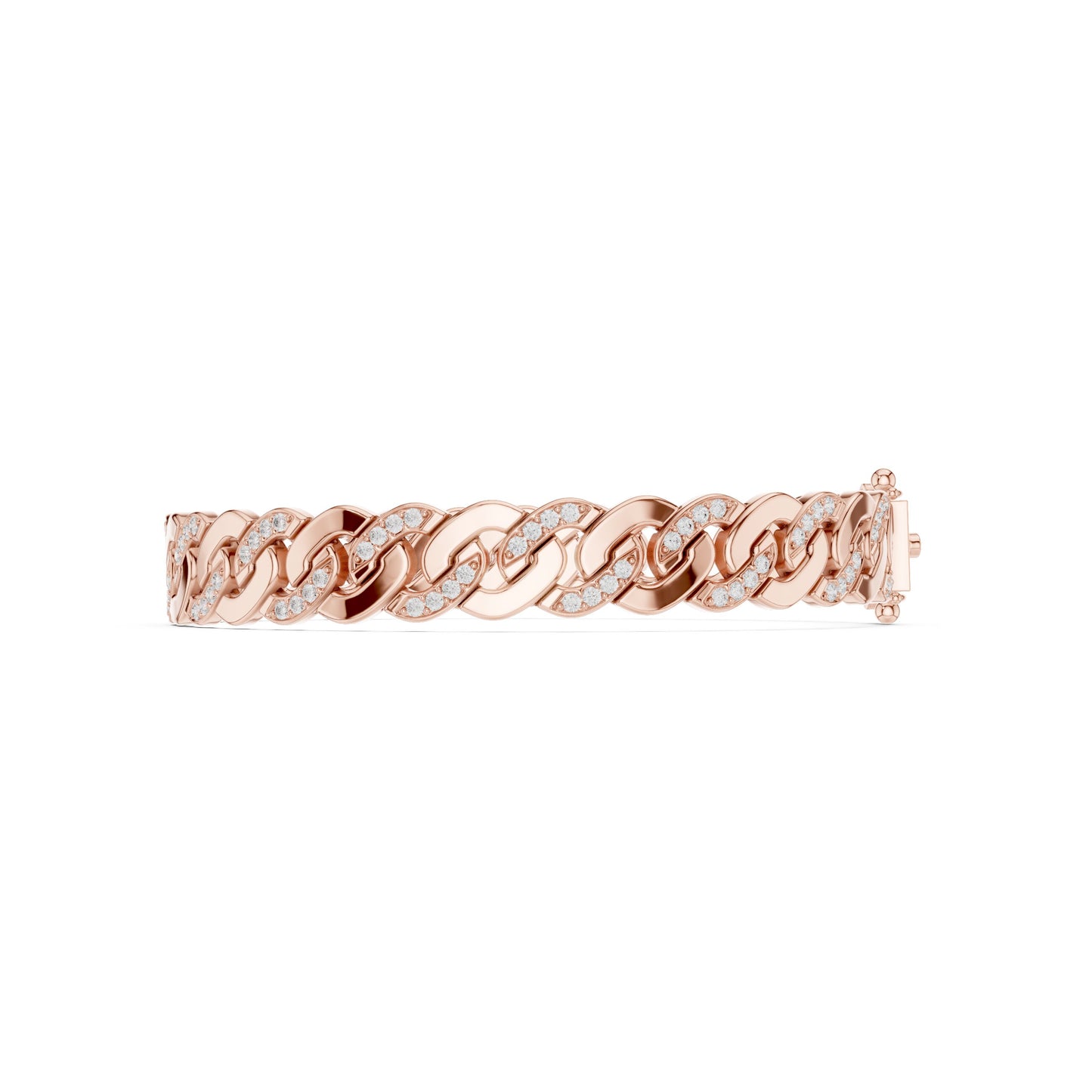 Men's Round Link Lab Grown Diamond Bracelet