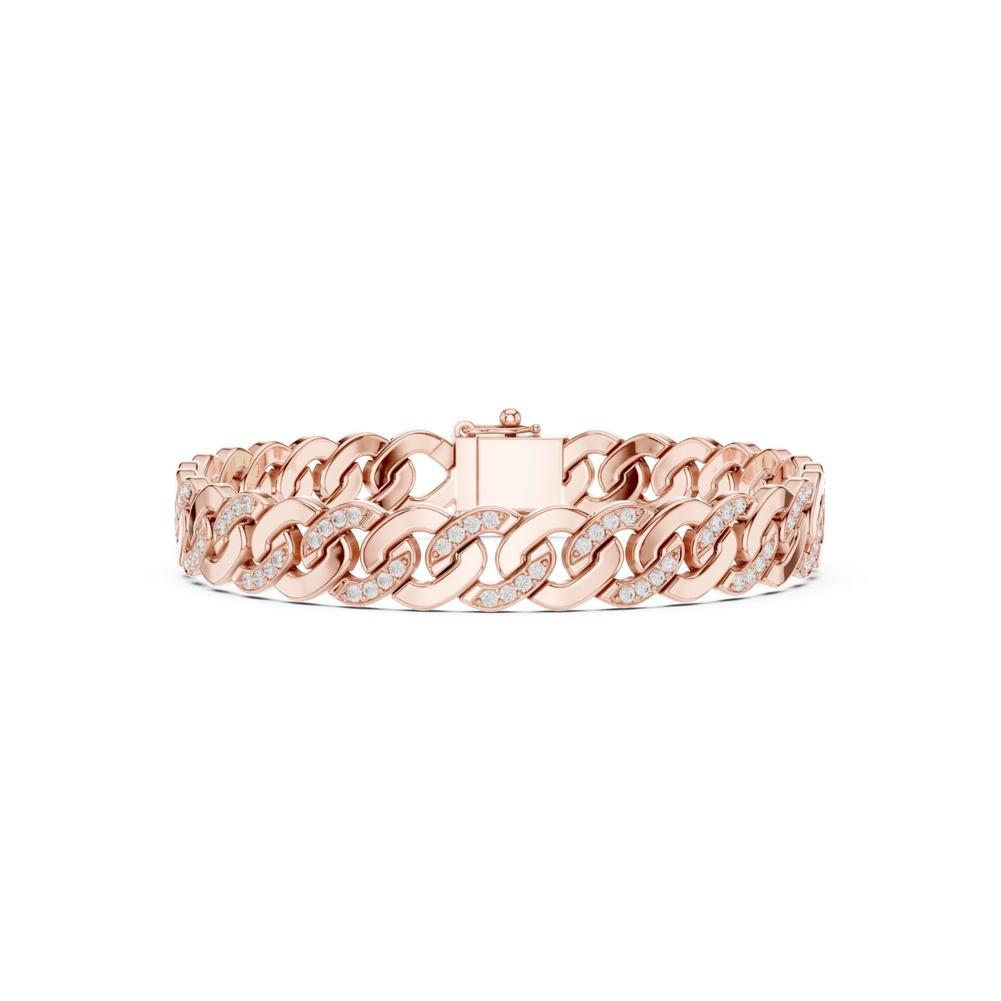 Men's Round Link Lab Grown Diamond Bracelet