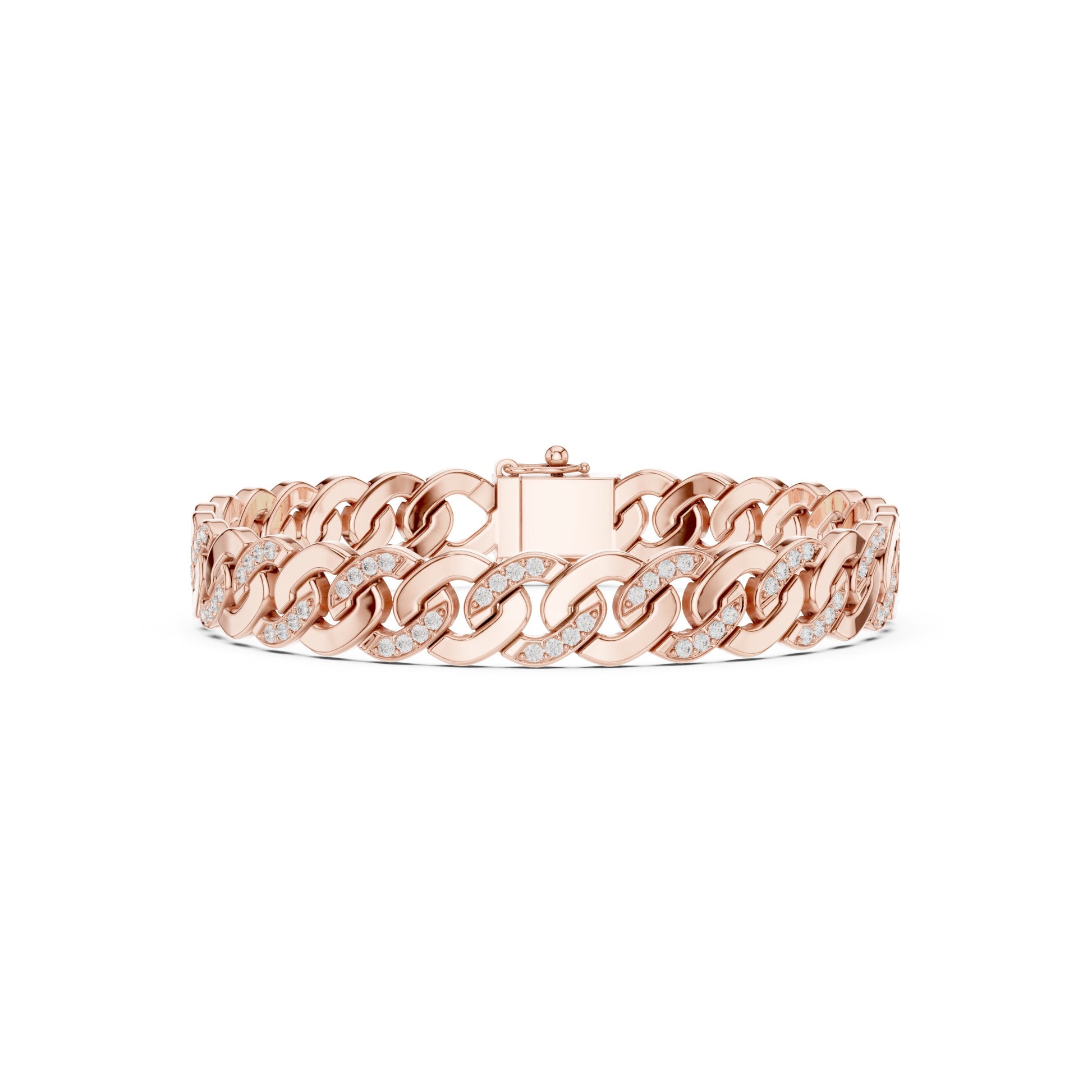 Men's Round Link Lab Grown Diamond Bracelet
