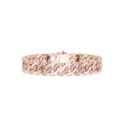 Men's Round Link Lab Grown Diamond Bracelet