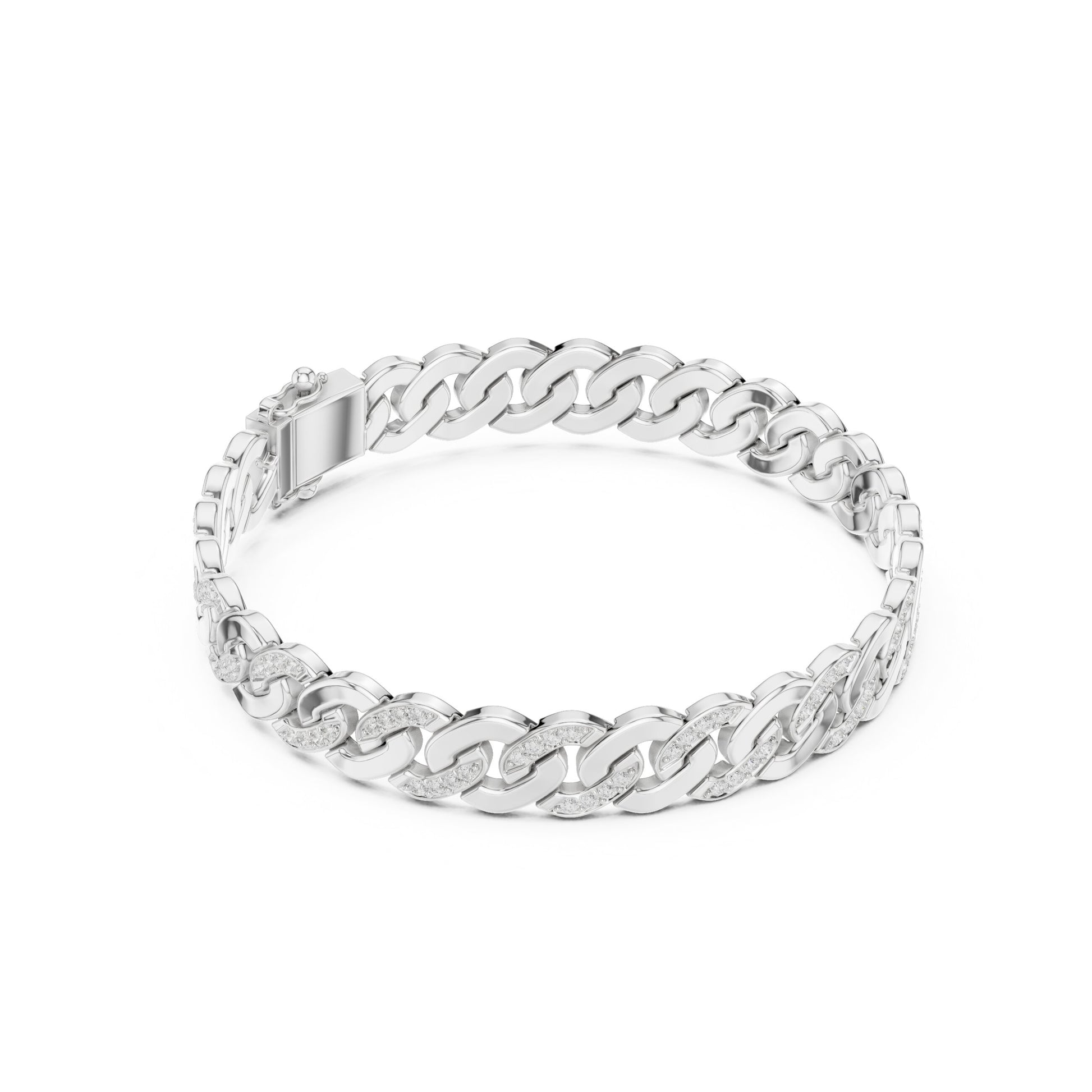 Men's Round Link Lab Grown Diamond Bracelet
