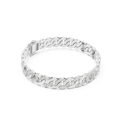 Men's Round Link Lab Grown Diamond Bracelet