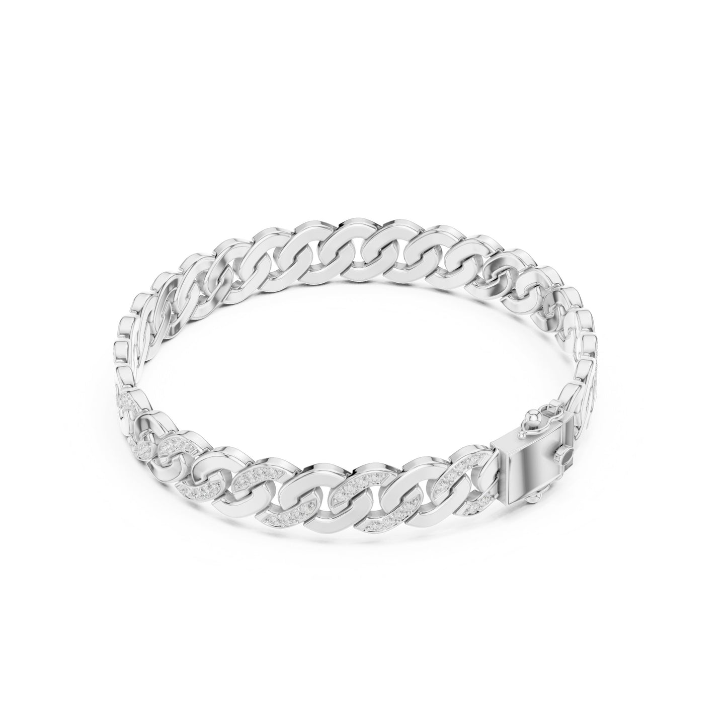 Men's Round Link Lab Grown Diamond Bracelet