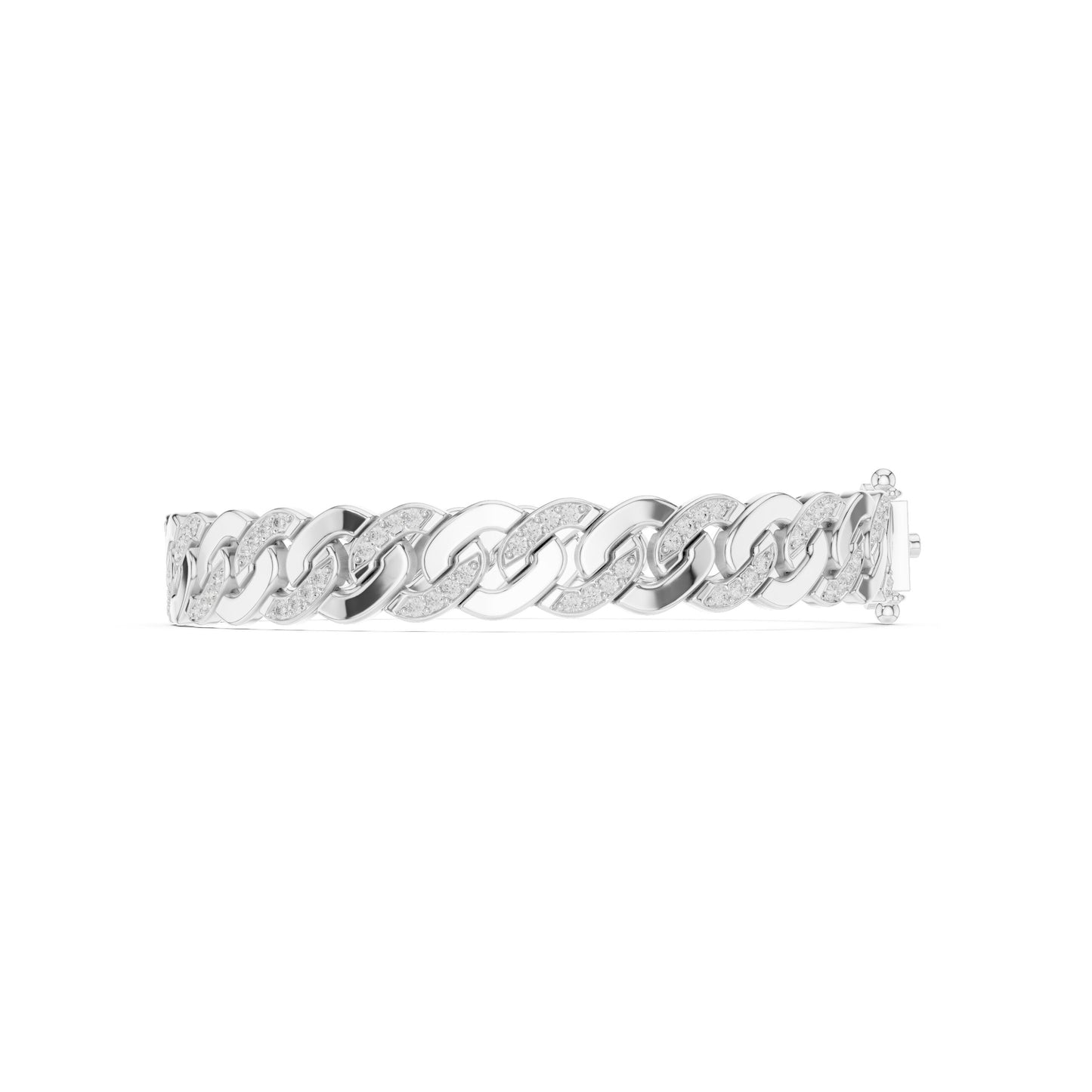 Men's Round Link Lab Grown Diamond Bracelet