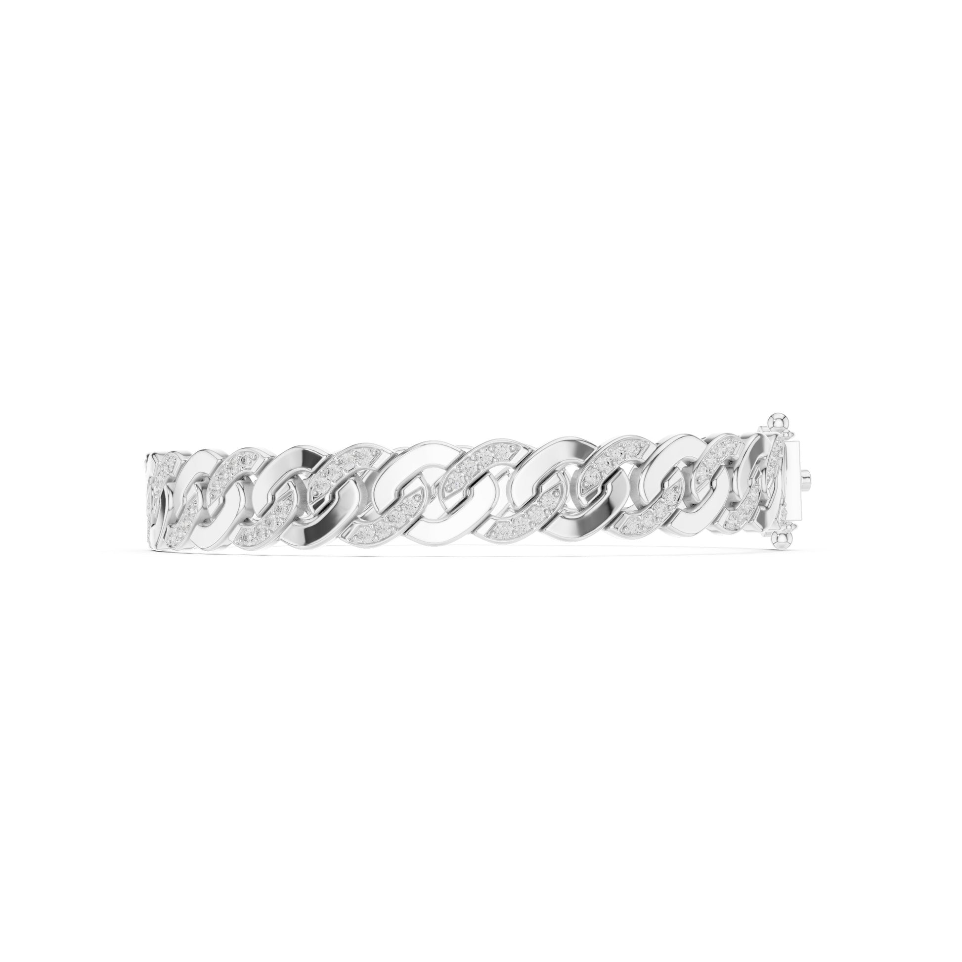 Men's Round Link Lab Grown Diamond Bracelet