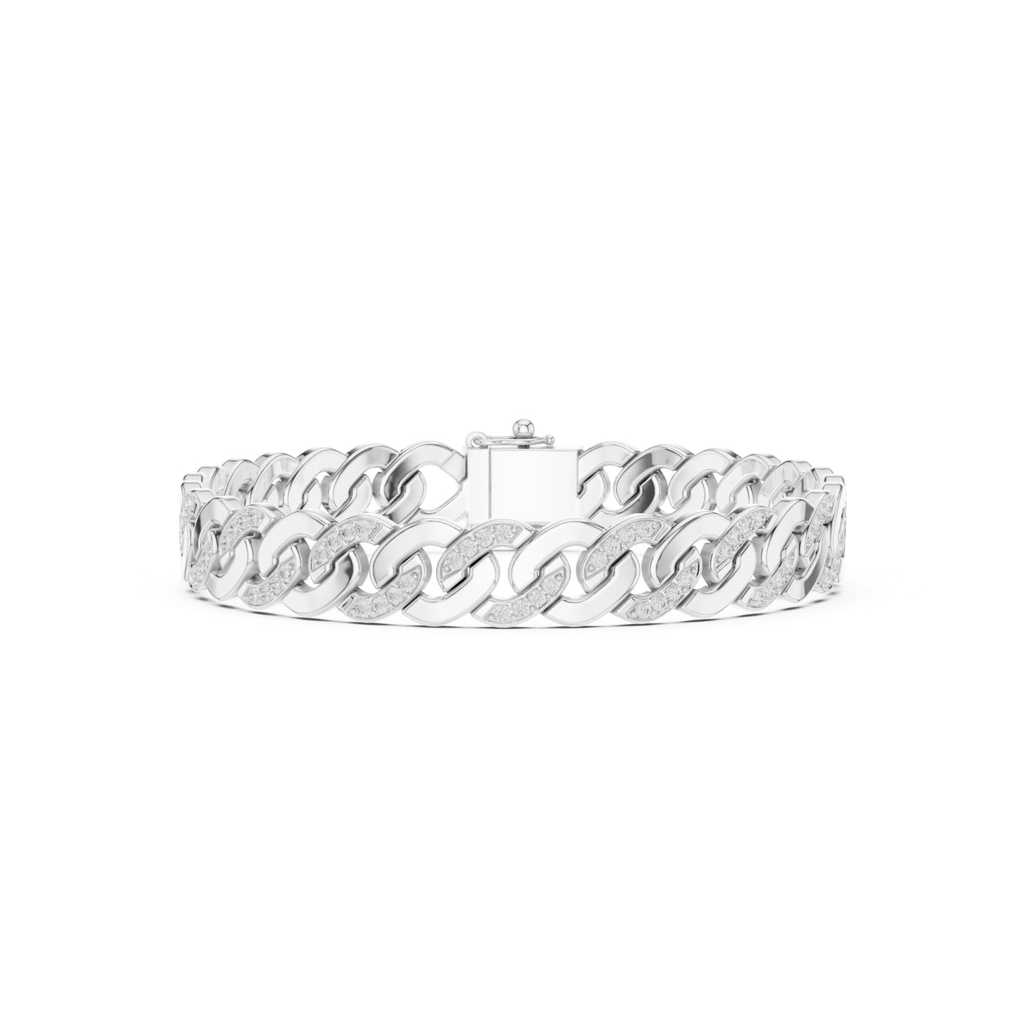 Men's Round Link Lab Grown Diamond Bracelet