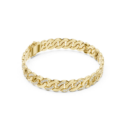 Men's Round Link Lab Grown Diamond Bracelet