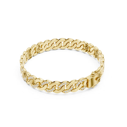Men's Round Link Lab Grown Diamond Bracelet