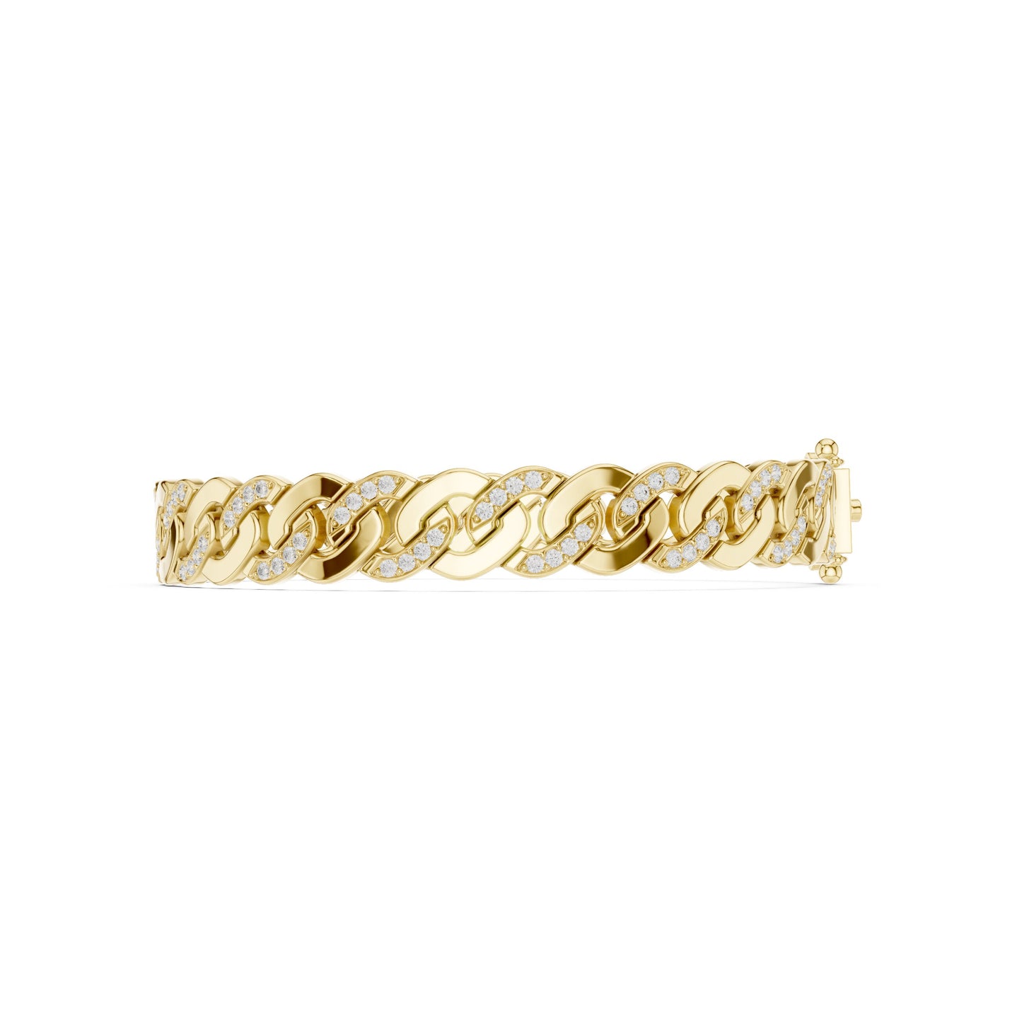 Men's Round Link Lab Grown Diamond Bracelet