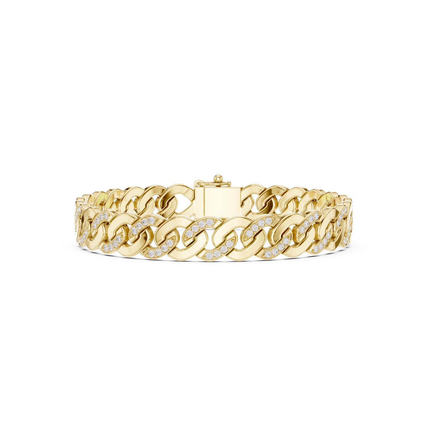 Men's Round Link Lab Grown Diamond Bracelet