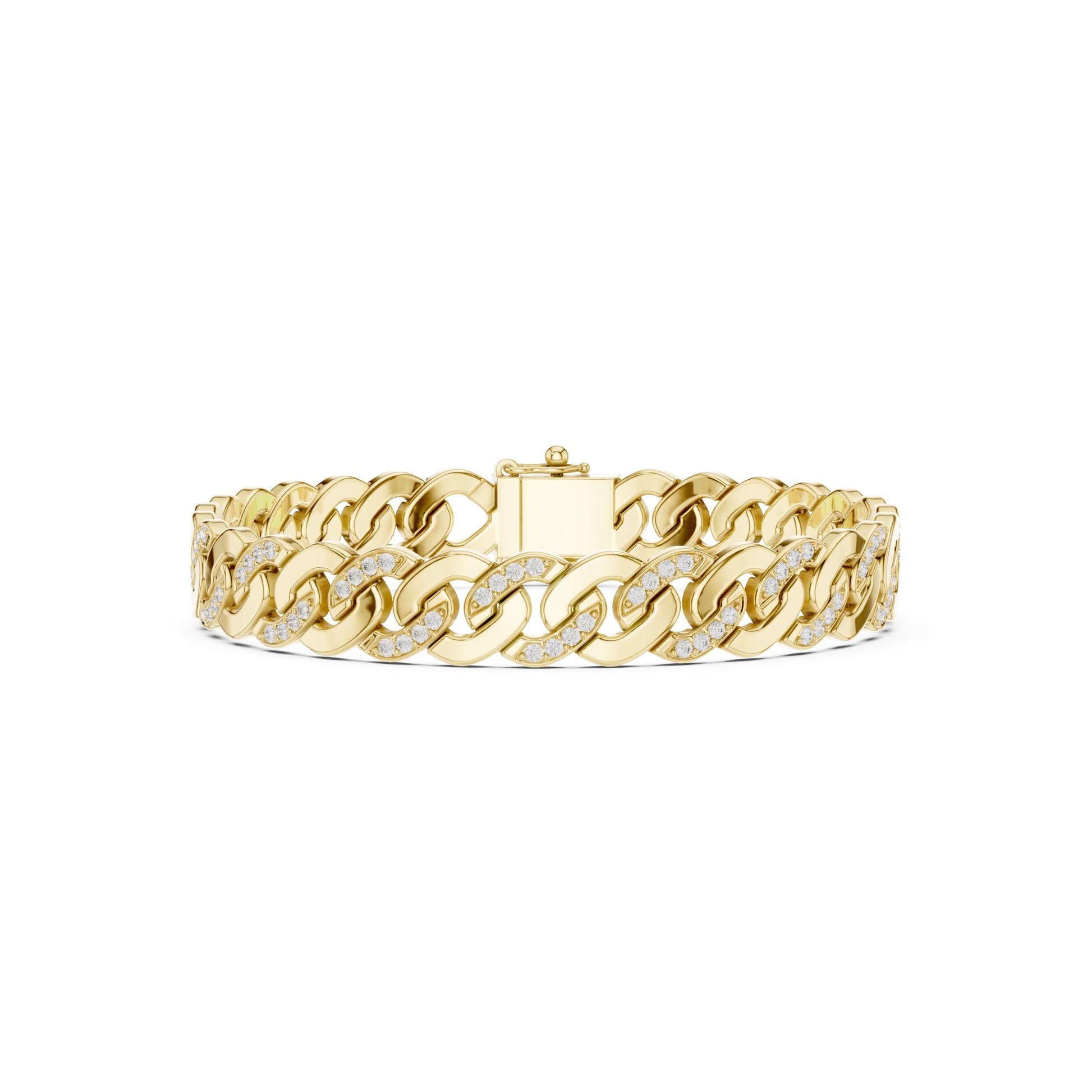 Men's Round Link Lab Grown Diamond Bracelet