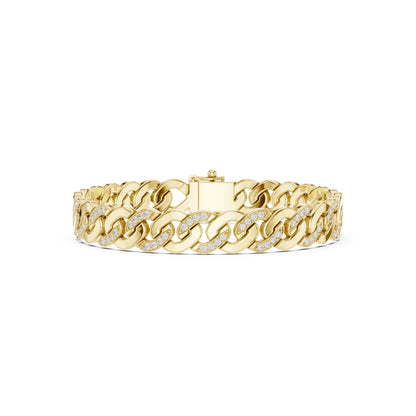 Men's Round Link Lab Grown Diamond Bracelet