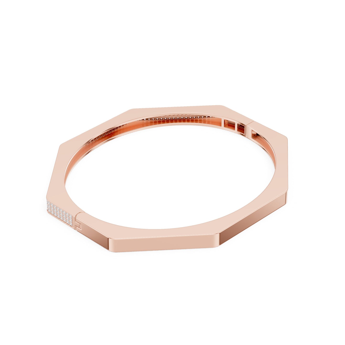 Men's Round Bangle Lab Grown Diamond Bracelet