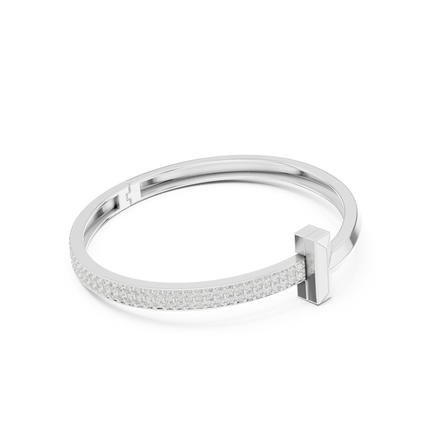 Men's Round Bangle Lab Grown Diamond Bracelet
