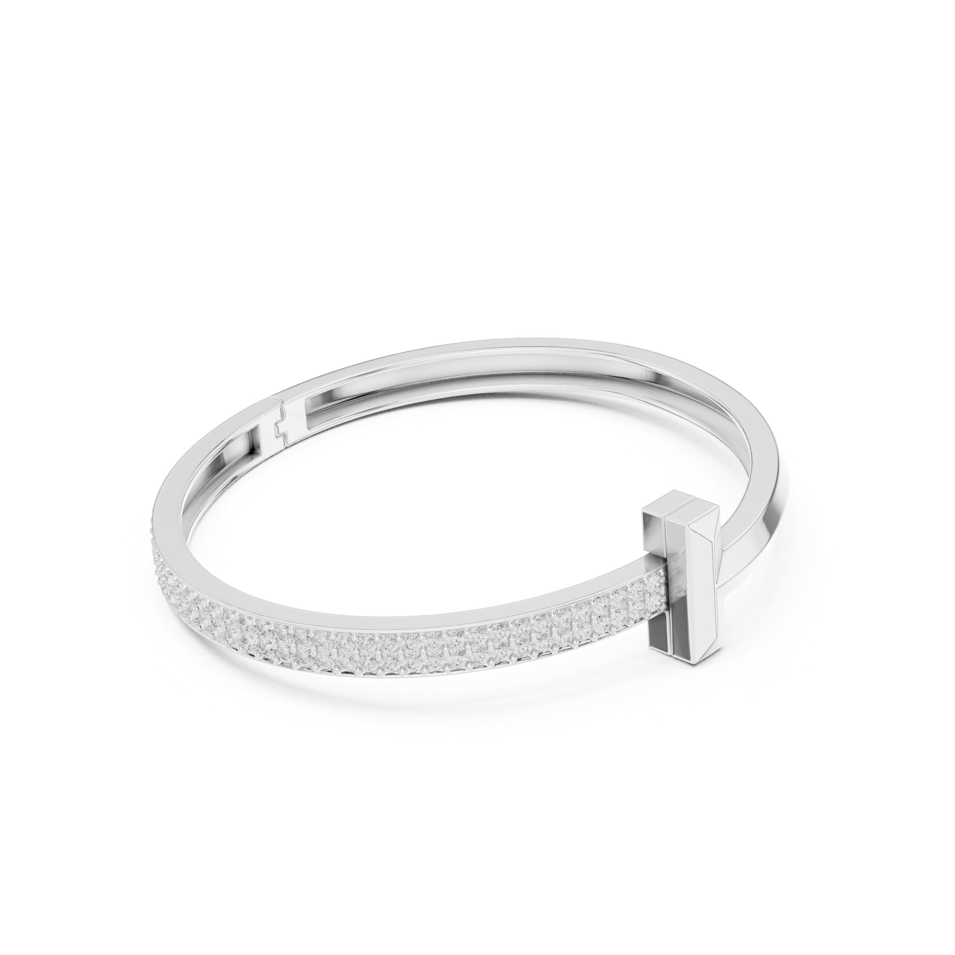 Men's Round Bangle Lab Grown Diamond Bracelet
