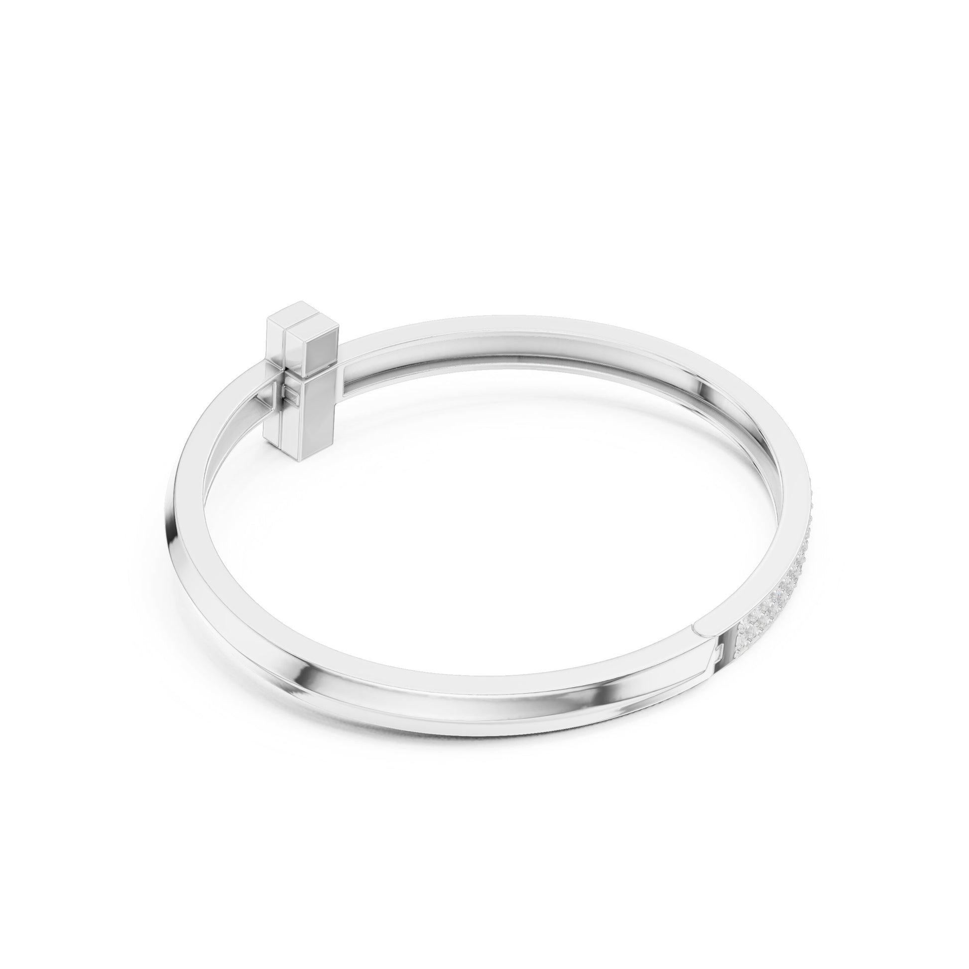 Men's Round Bangle Lab Grown Diamond Bracelet