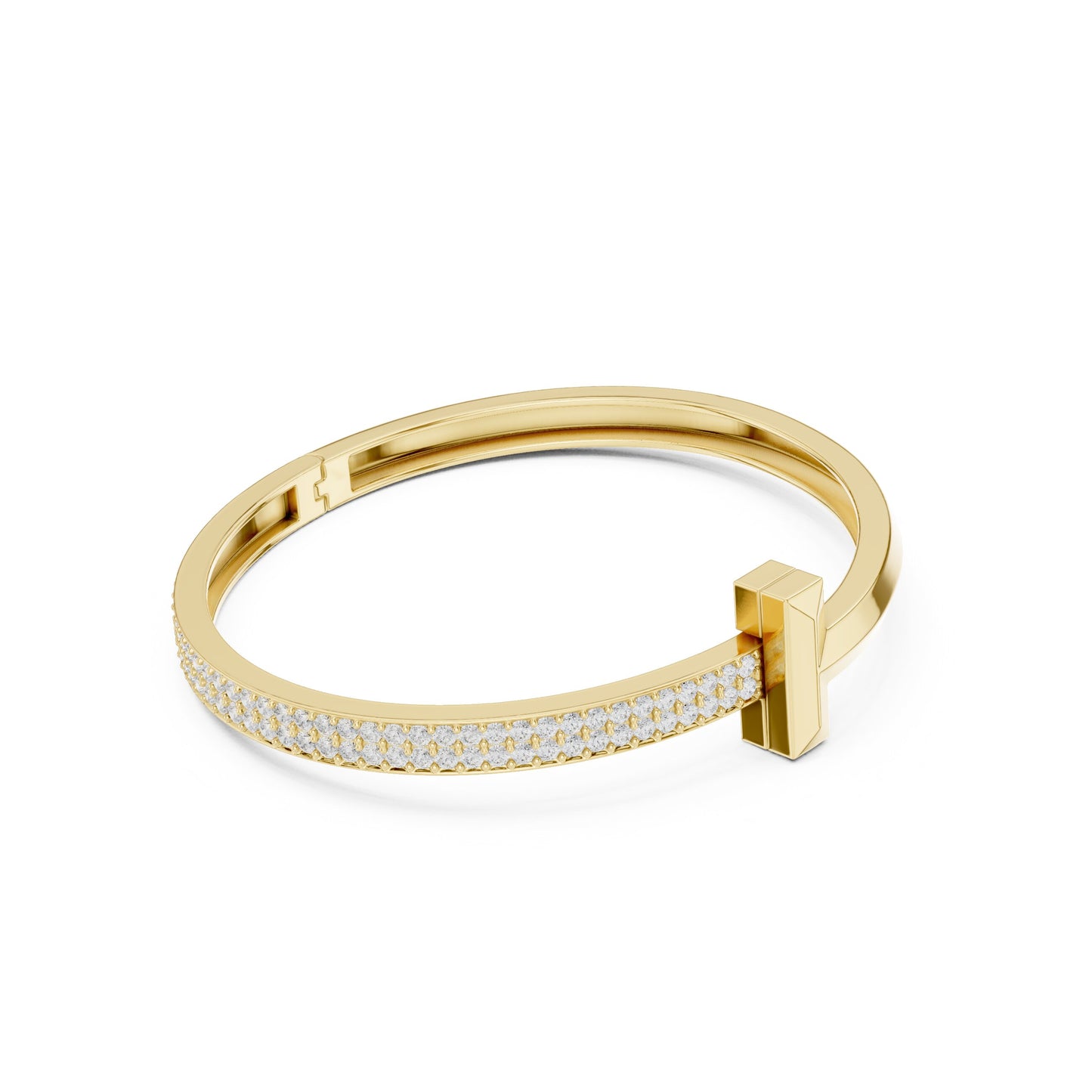 Men's Round Bangle Lab Grown Diamond Bracelet