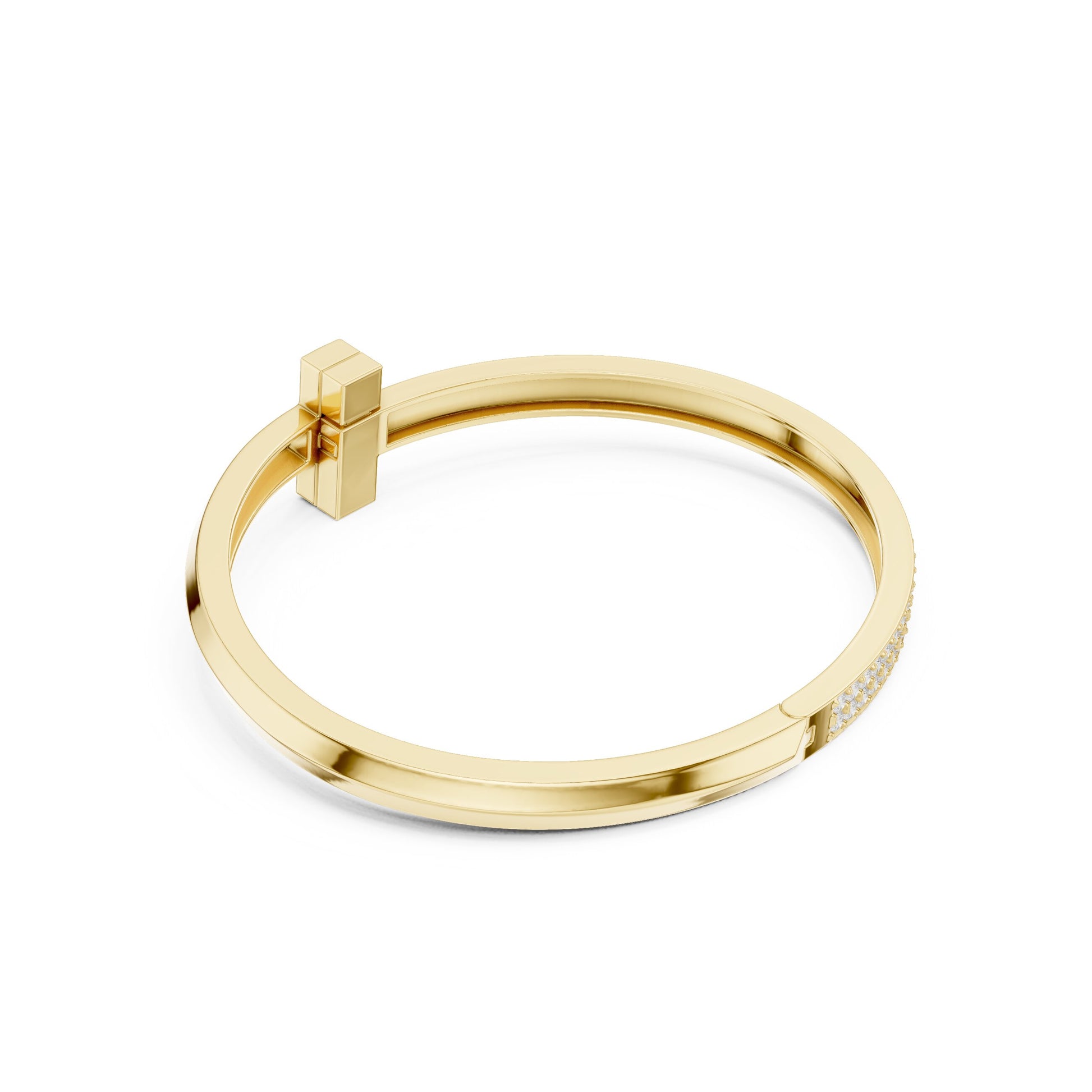 Men's Round Bangle Lab Grown Diamond Bracelet