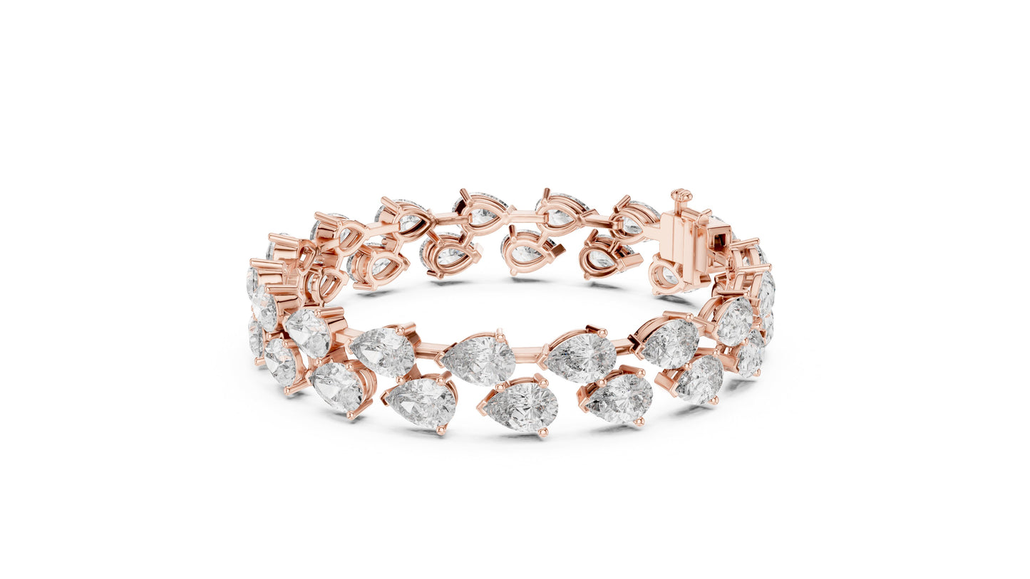 Pear Tennis Lab Grown Diamond Bracelet