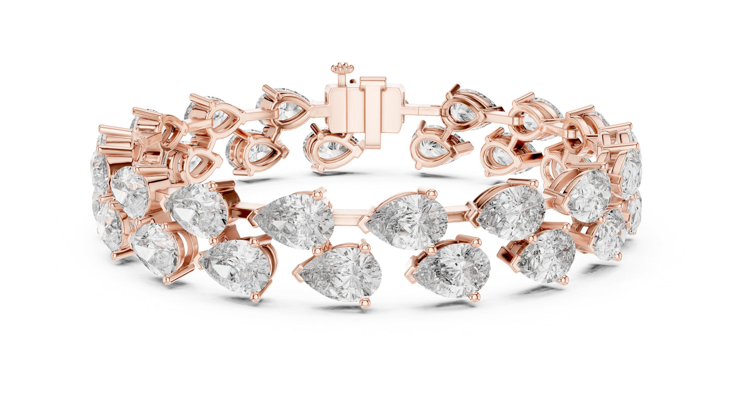Pear Tennis Lab Grown Diamond Bracelet